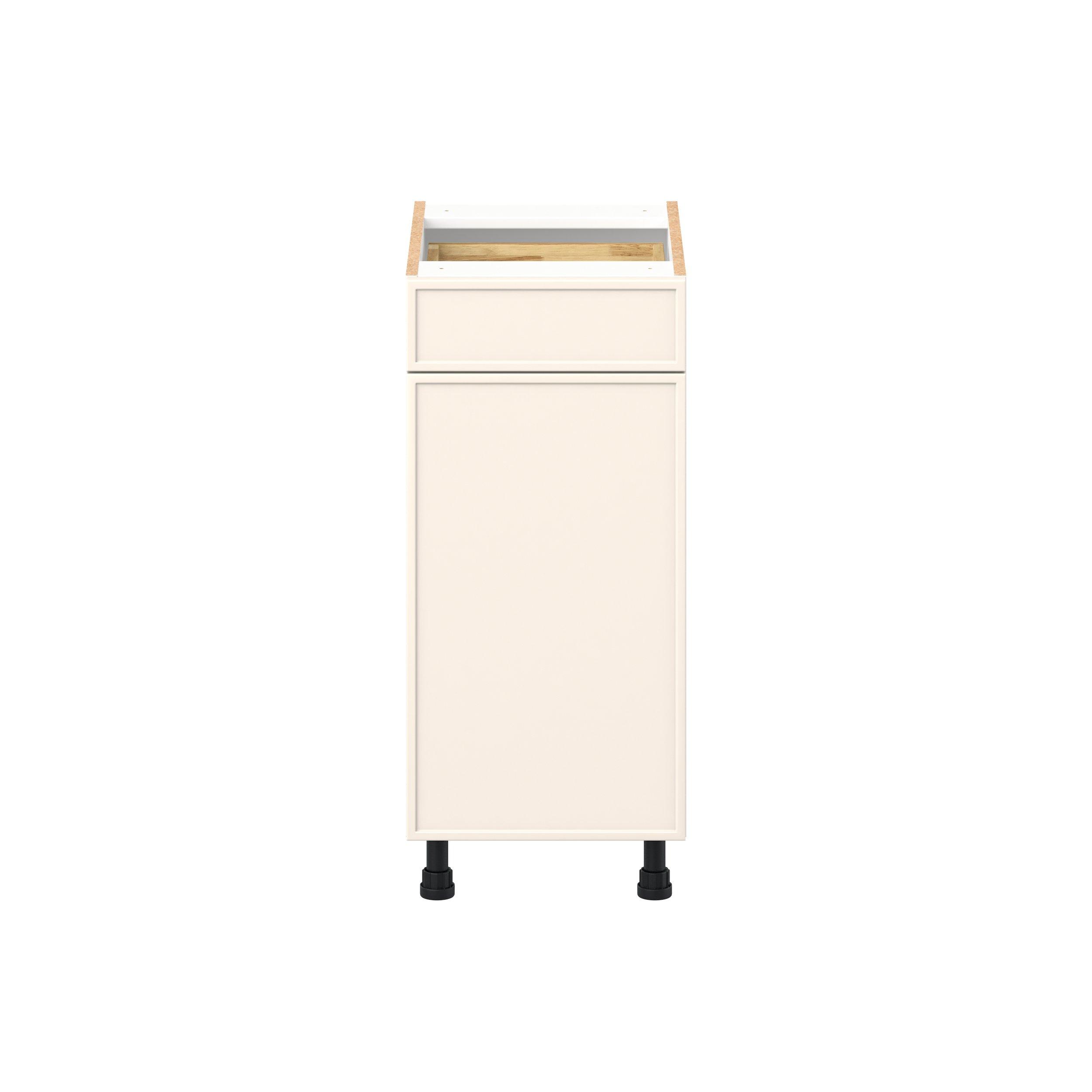 Linden 15 in. Painted Washed Linen Vanity Door and Drawer Base Cabinet