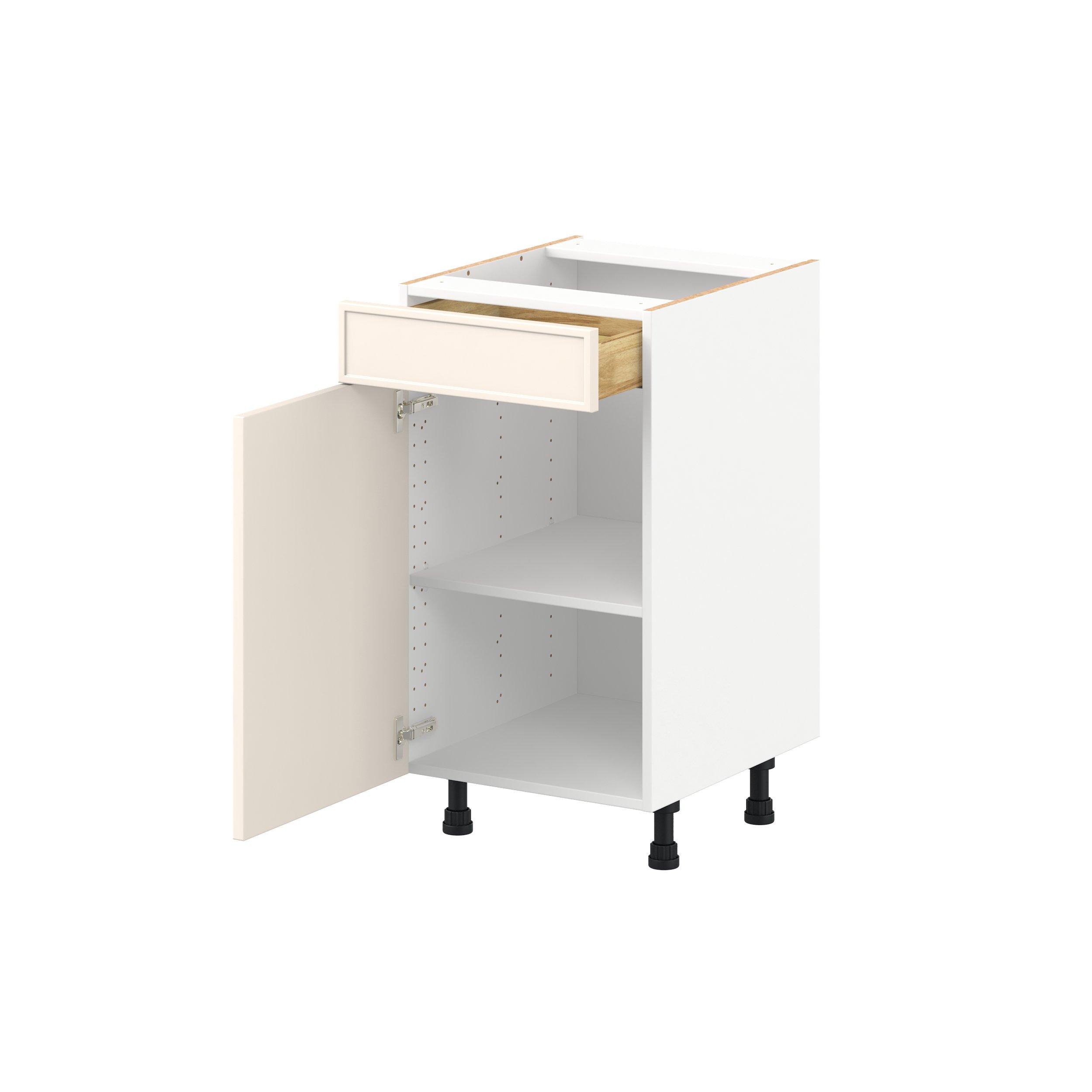 Linden 18 in. Painted Washed Linen Vanity Door and Drawer Base Cabinet