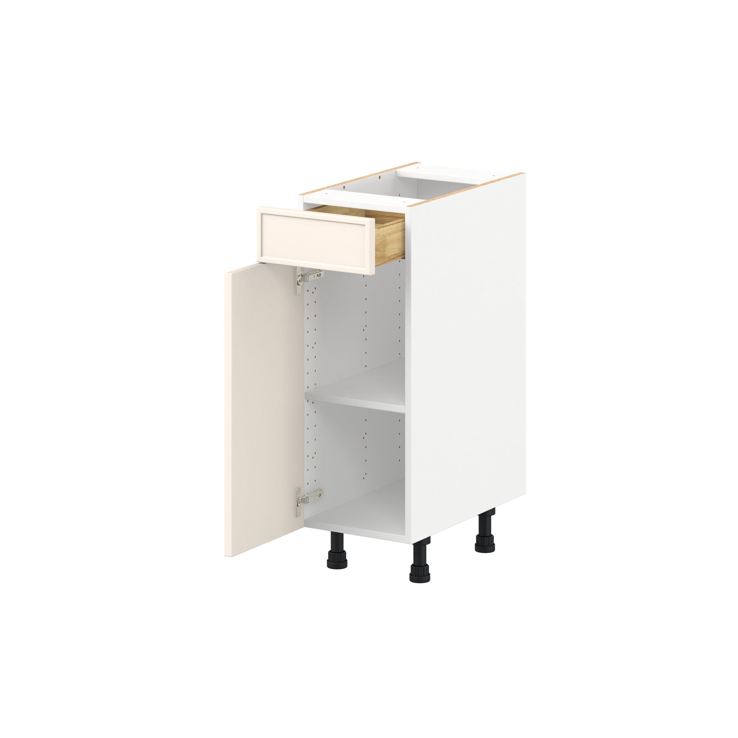 Linden 12 in. Painted Washed Linen Vanity Door and Drawer Base Cabinet - ADA