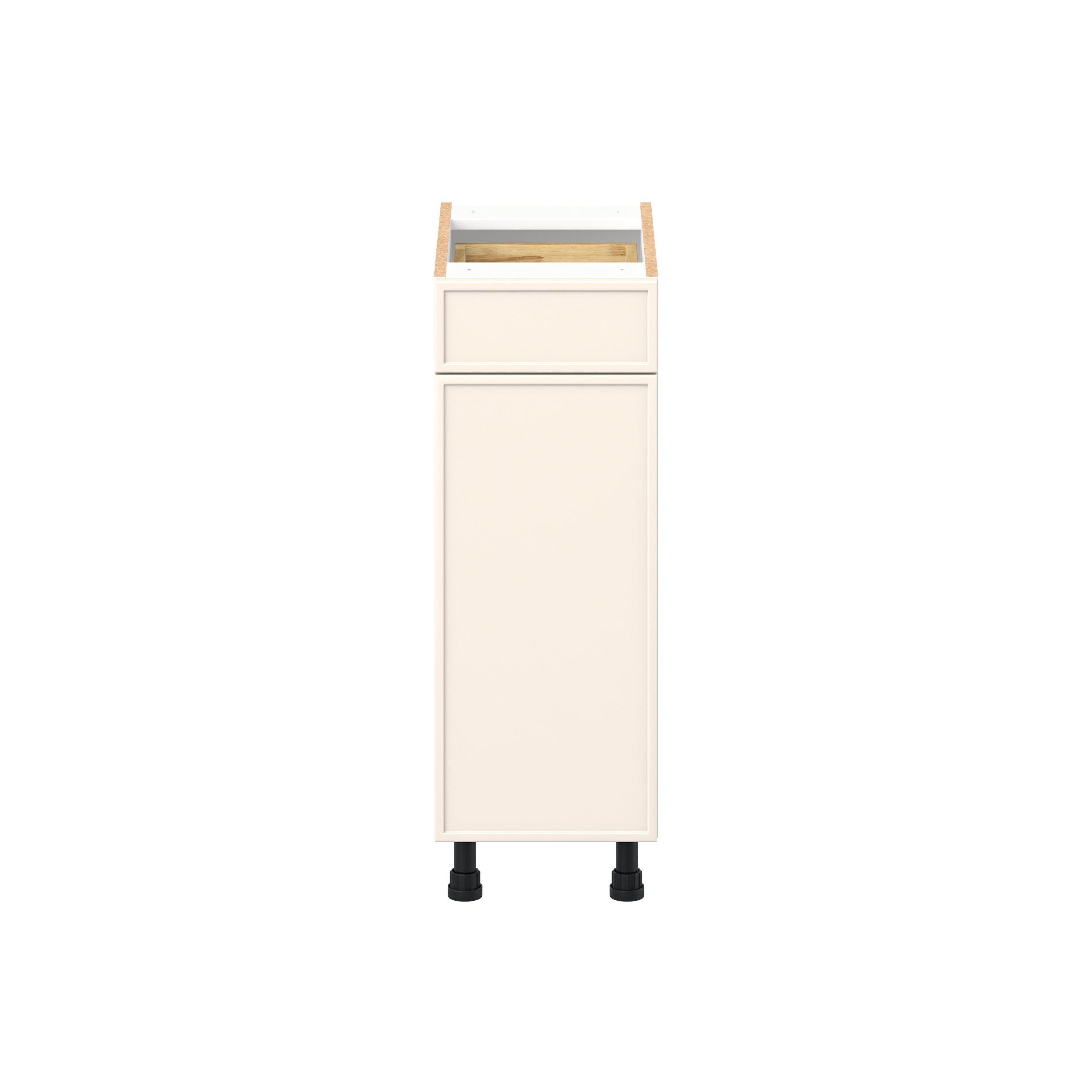 Linden 12 in. Painted Washed Linen Vanity Door and Drawer Base Cabinet