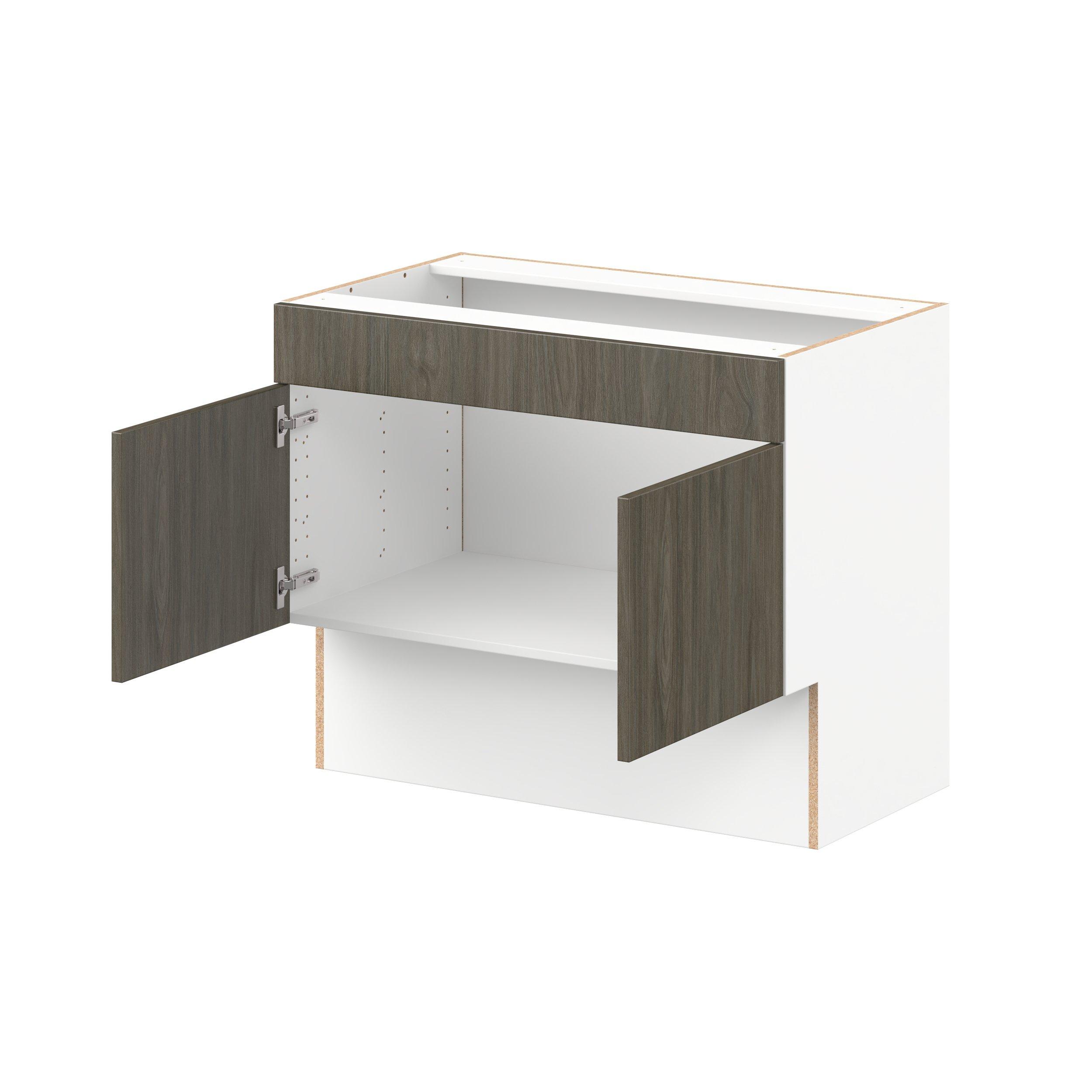 Glenwood 36 in. Burnt Walnut Vanity Sink Base Cabinet with Removable Front  - ADA