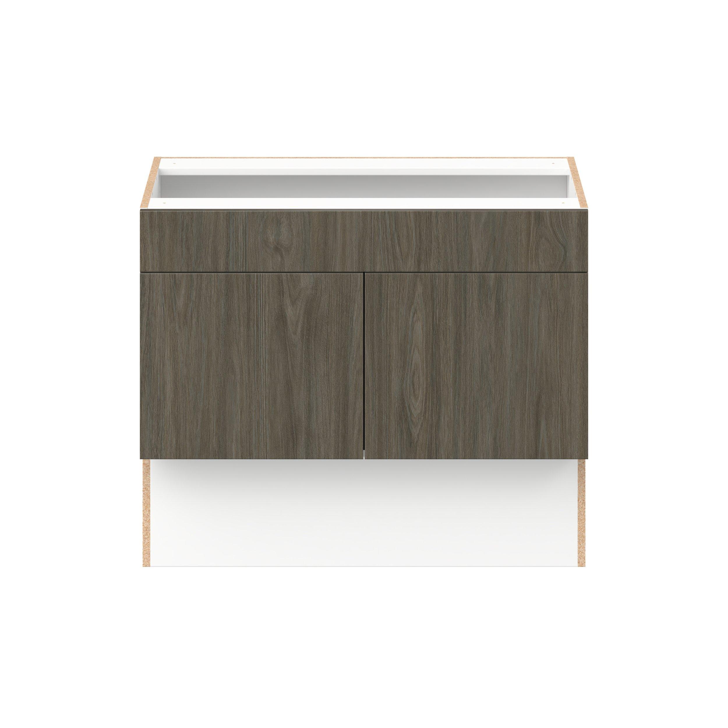 Glenwood 36 in. Burnt Walnut Vanity Sink Base Cabinet with Removable Front  - ADA