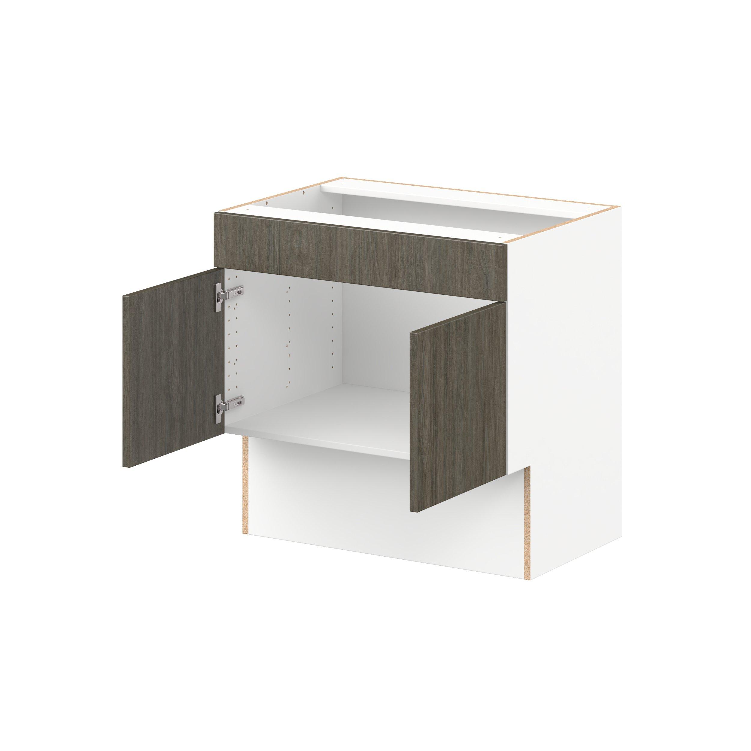 Glenwood 30 in. Burnt Walnut Vanity Sink Base Cabinet with False Front  - ADA