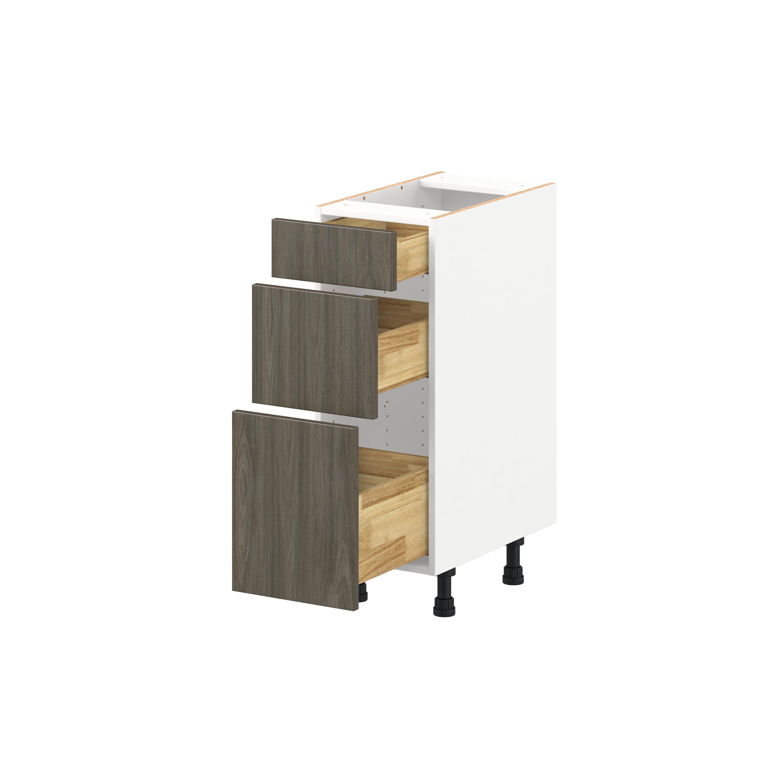 Glenwood 12 in. Burnt Walnut Vanity Drawer Base Cabinet - ADA