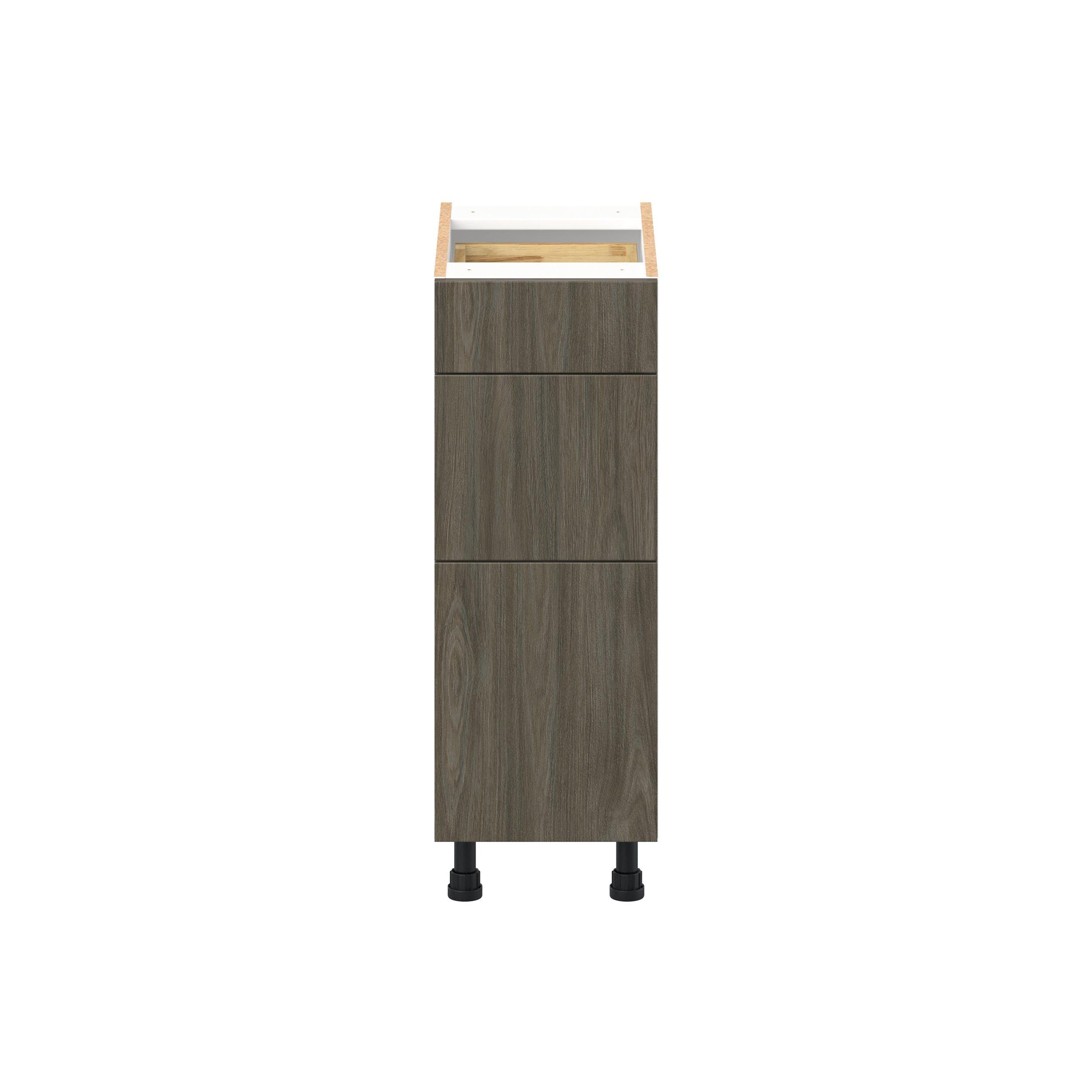 Glenwood 12 in. Burnt Walnut Vanity Drawer Base Cabinet - ADA