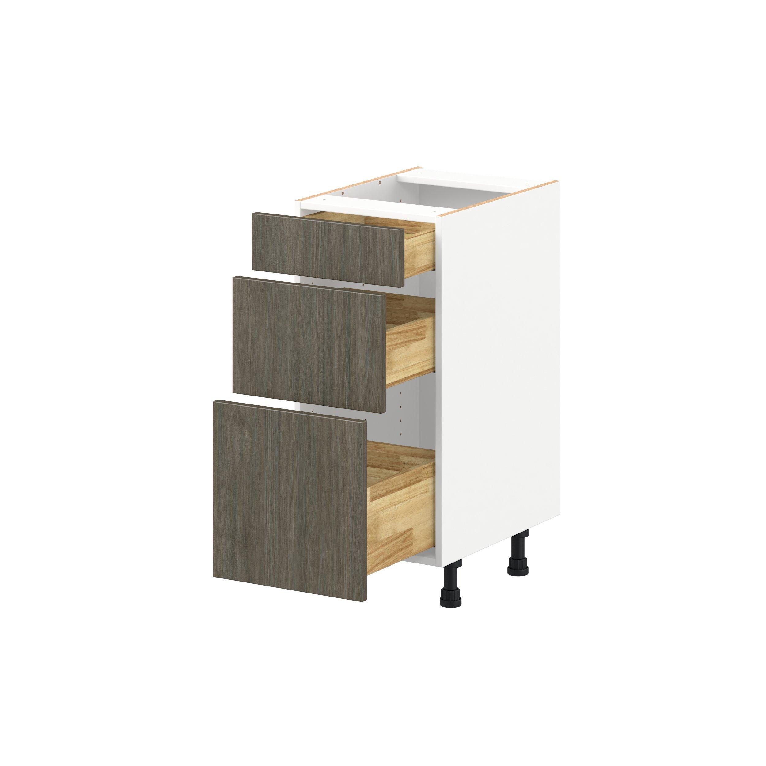 Glenwood 15 in. Burnt Walnut Vanity Drawer Base Cabinet - ADA