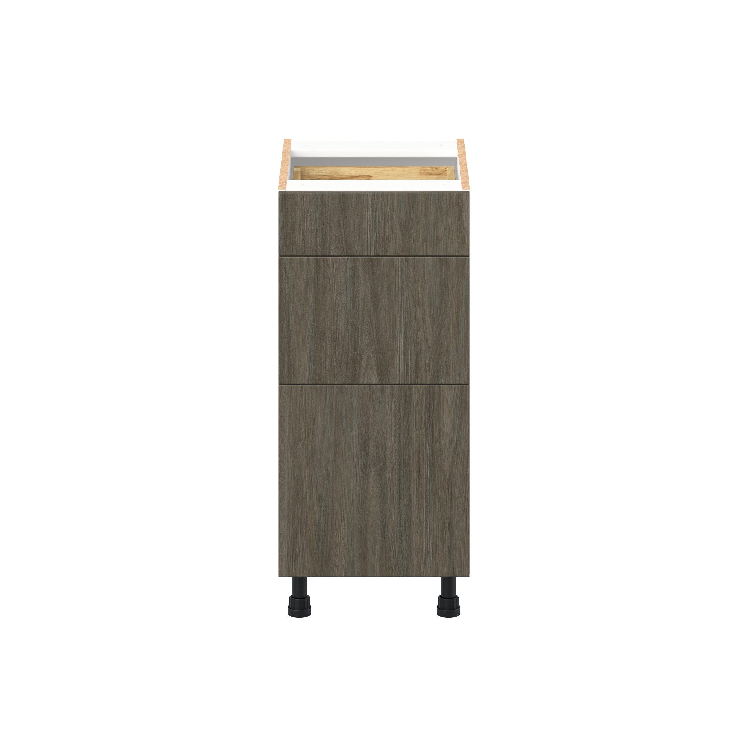 Glenwood 15 in. Burnt Walnut Vanity Drawer Base Cabinet - ADA