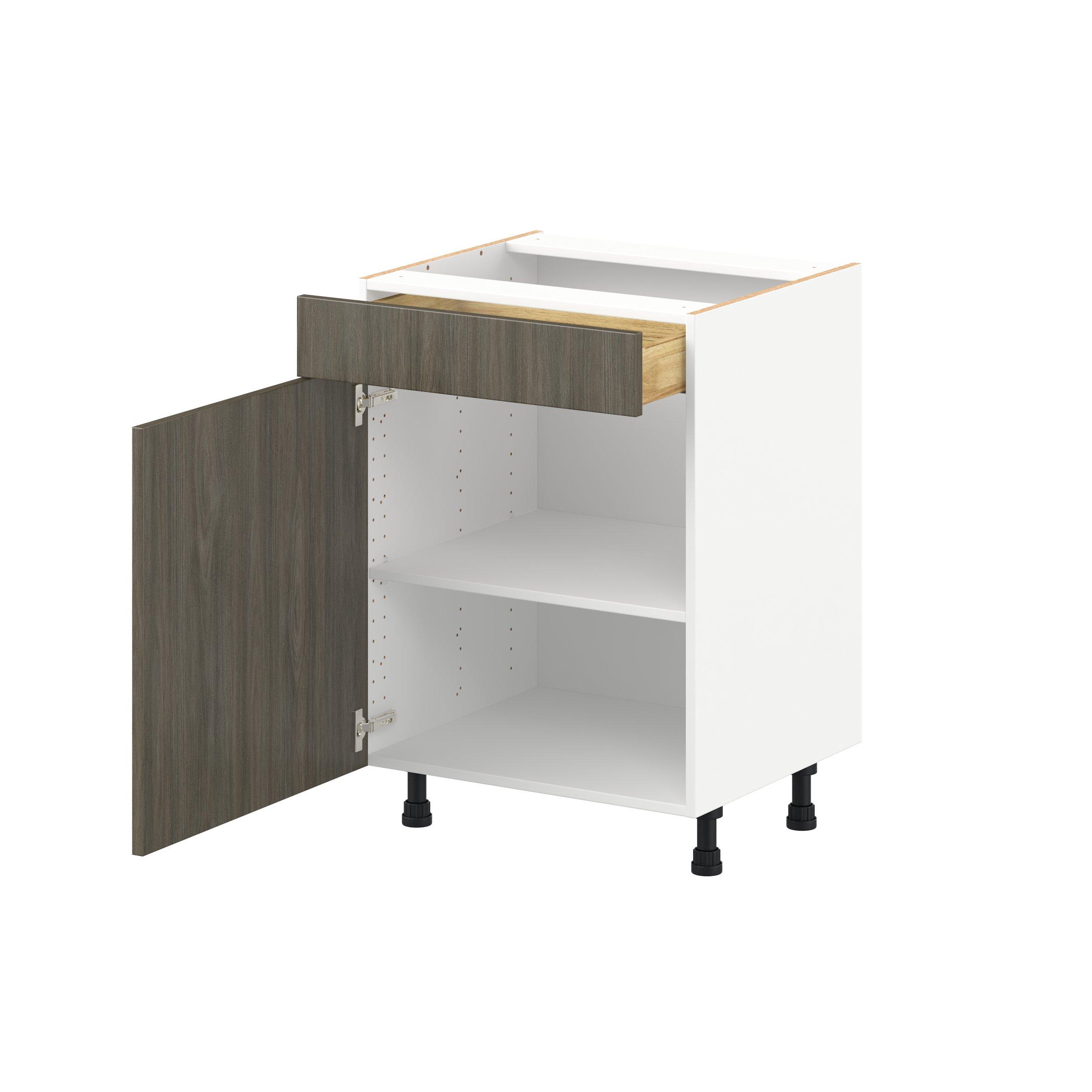 Glenwood 24 in. Burnt Walnut Vanity Door and Drawer Base Cabinet - ADA