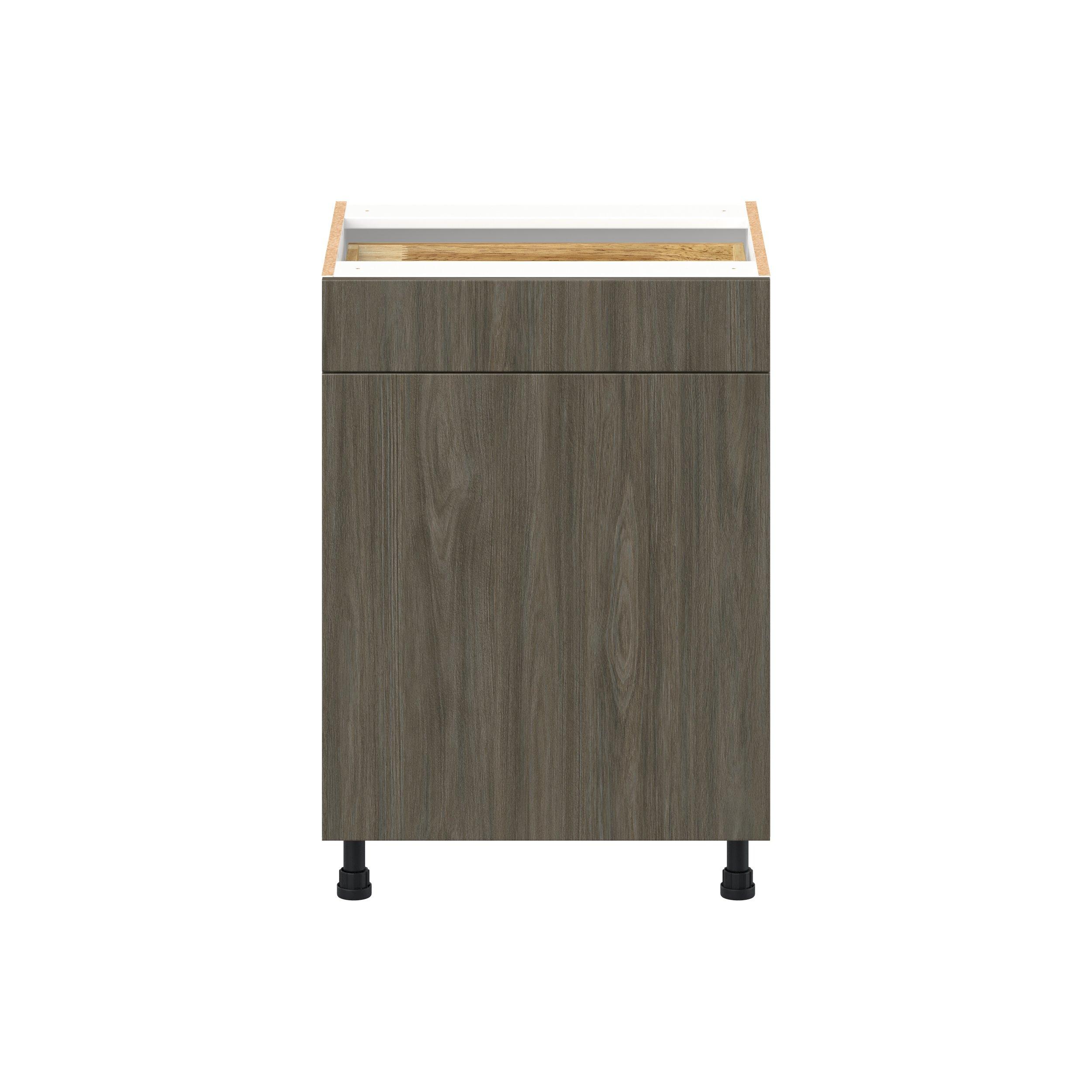 Glenwood 24 in. Burnt Walnut Vanity Door and Drawer Base Cabinet