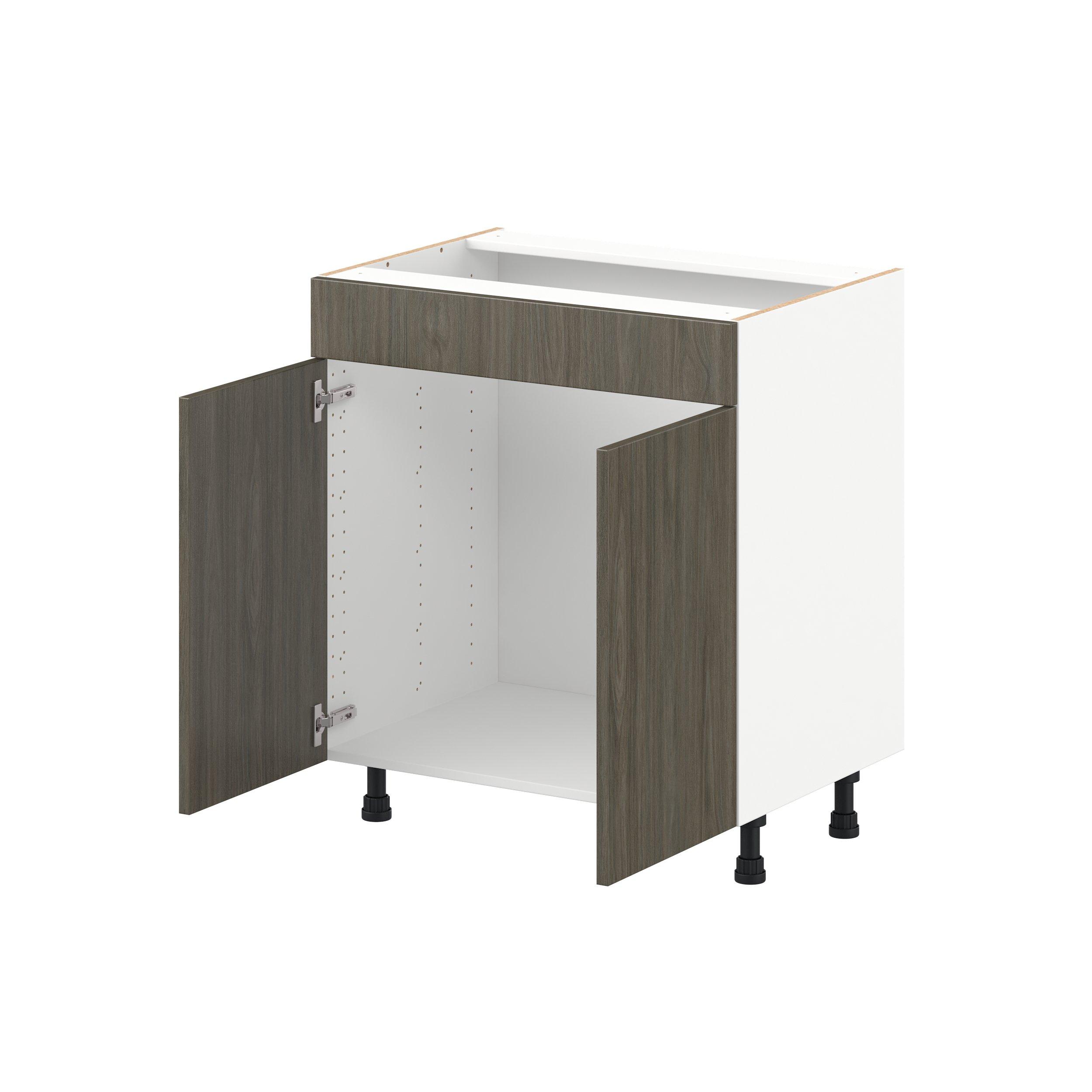 Glenwood 30 in. Burnt Walnut Vanity Sink Base Cabinet with False Front  - ADA