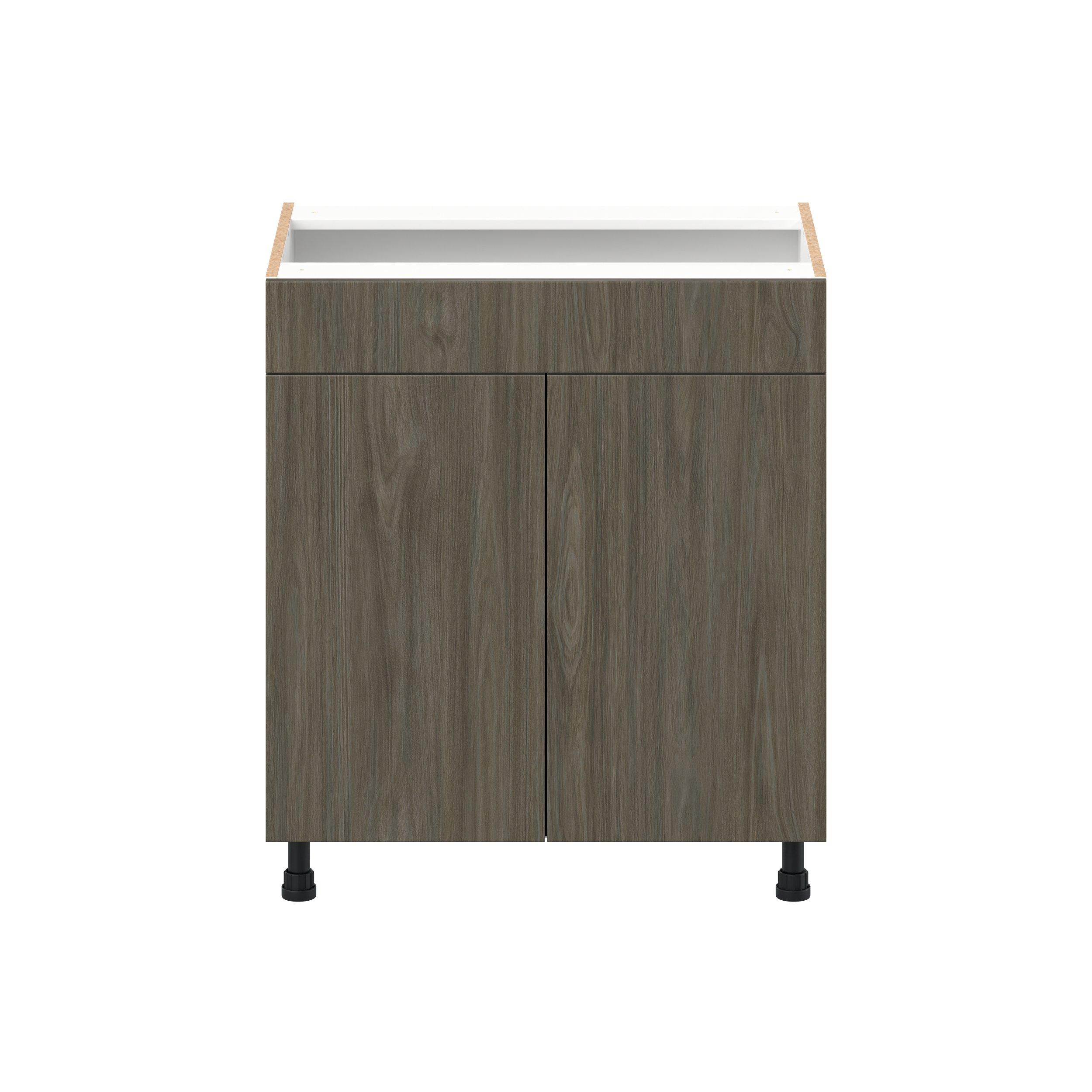 Glenwood 30 in. Burnt Walnut Vanity Sink Base Cabinet with False Front