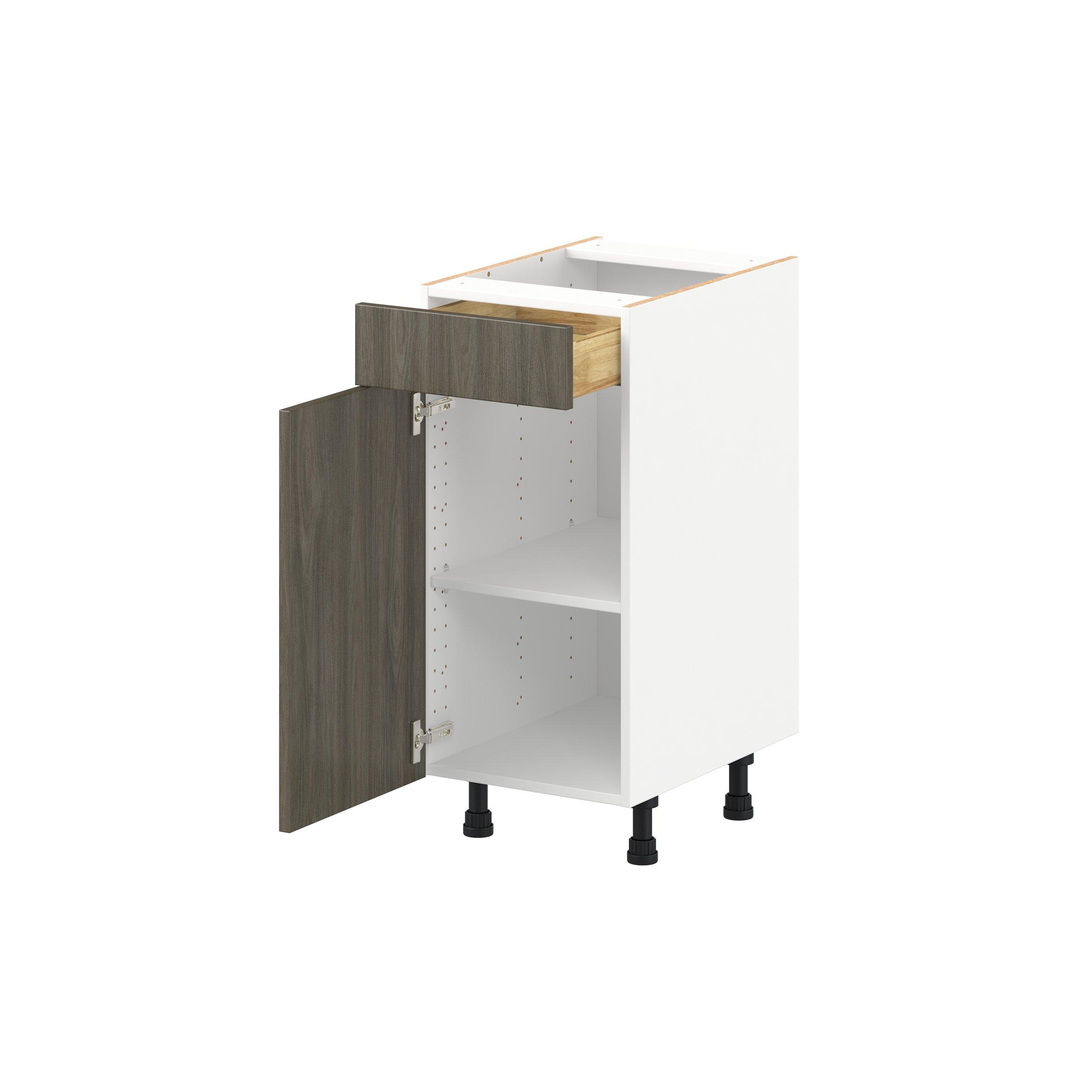 Glenwood 15 in. Burnt Walnut Vanity Door and Drawer Base Cabinet - ADA