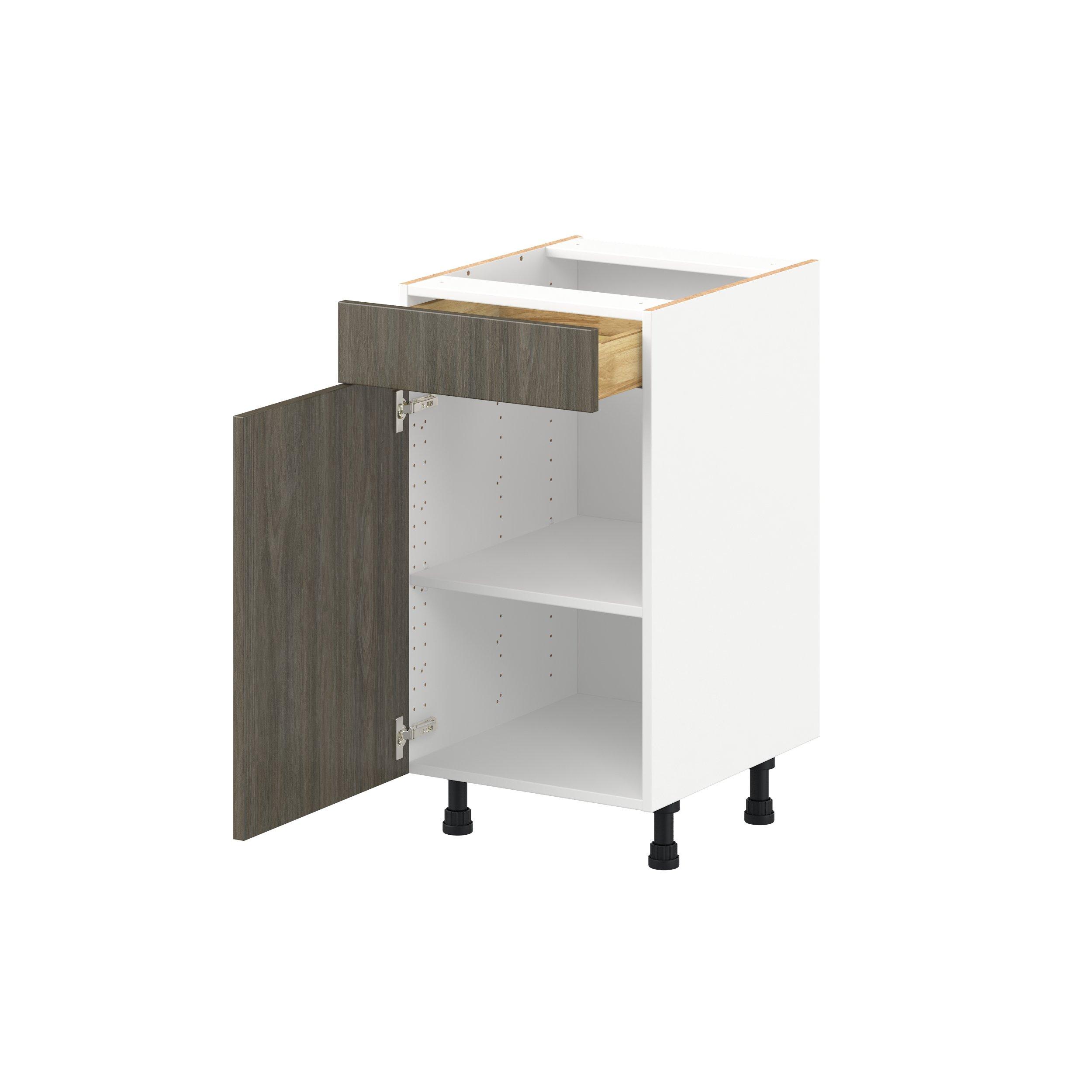 Glenwood 18 in. Burnt Walnut Vanity Door and Drawer Base Cabinet - ADA