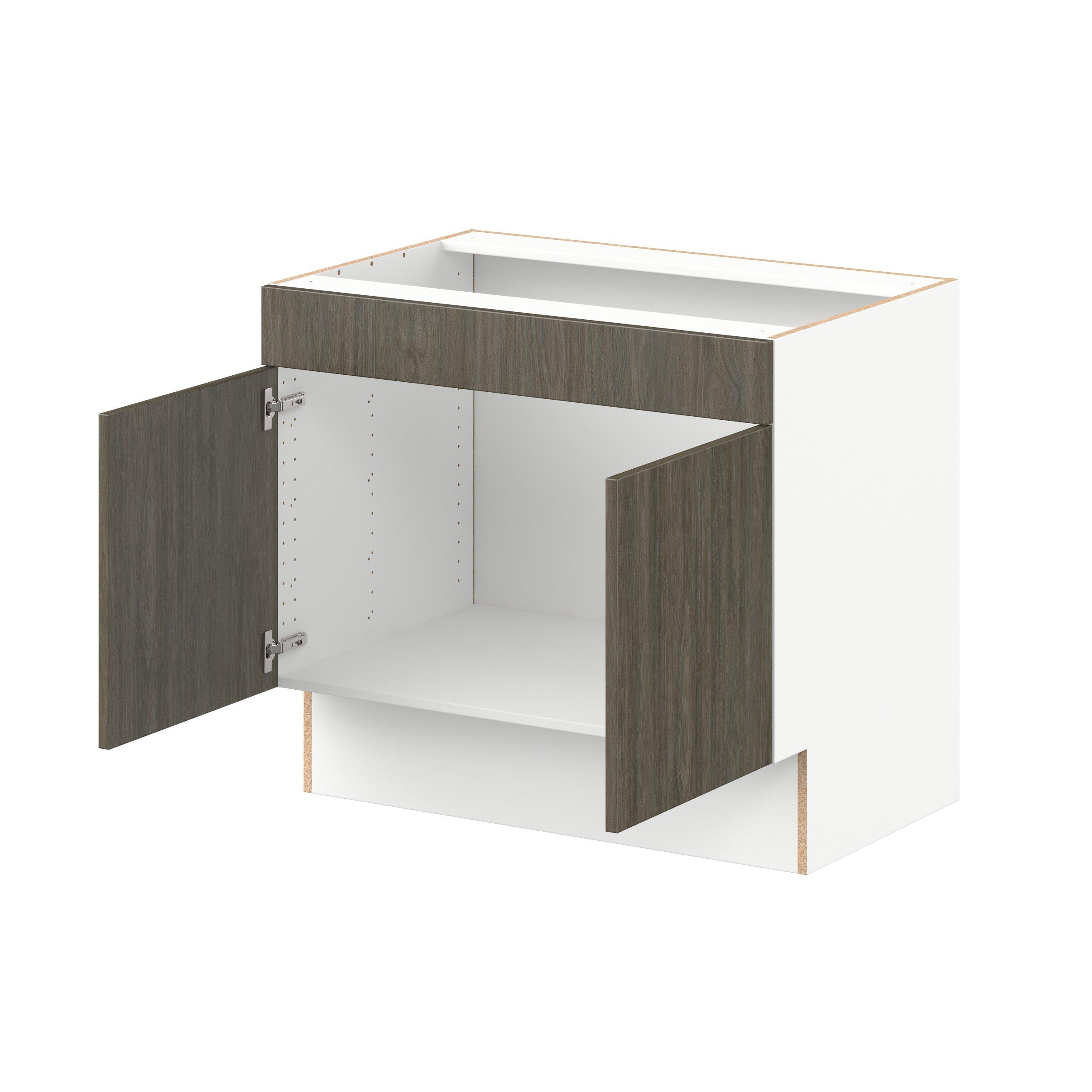 Glenwood 36 in. Burnt Walnut Sink Base Cabinet with False Front - ADA
