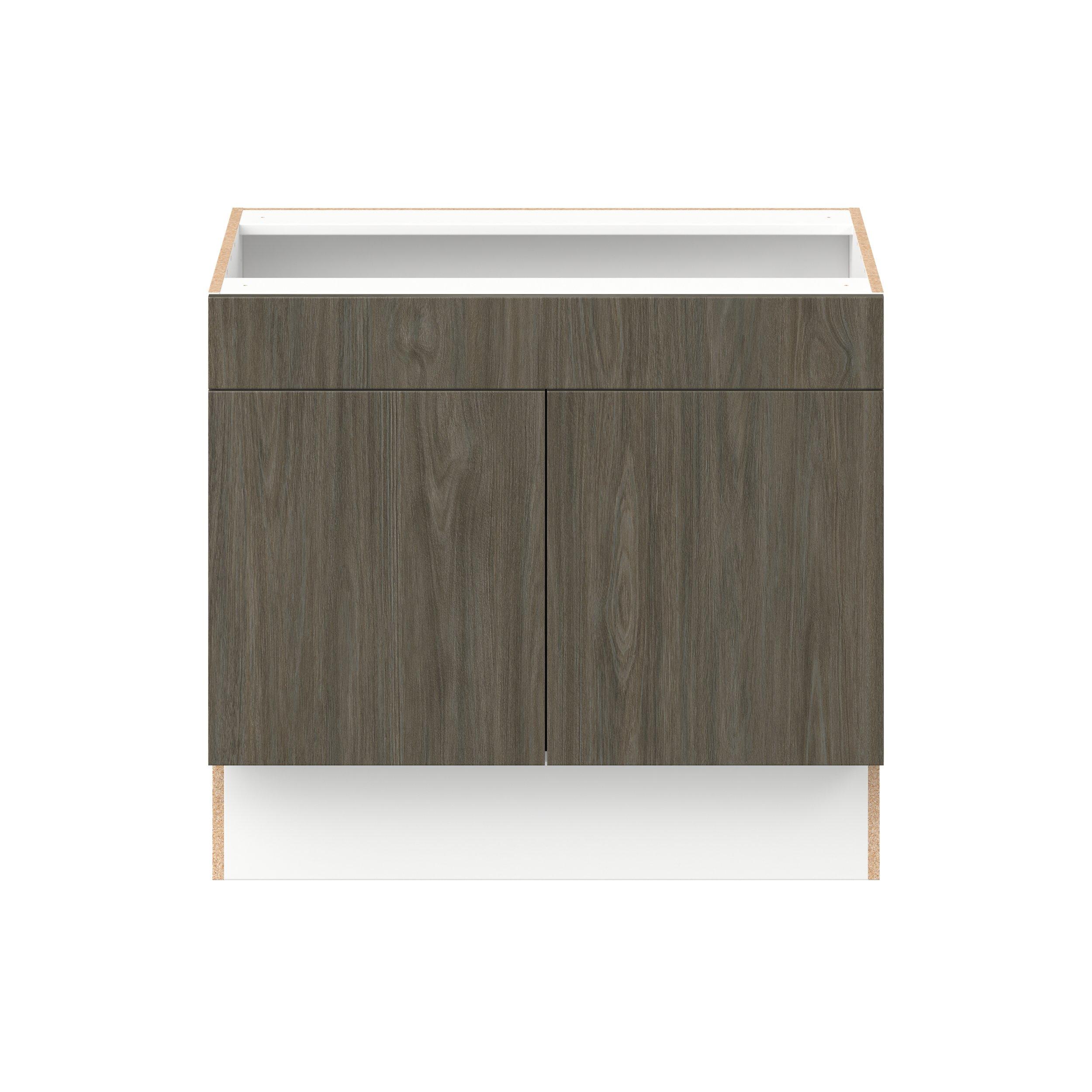 Glenwood 36 in. Burnt Walnut Sink Base Cabinet with False Front - ADA