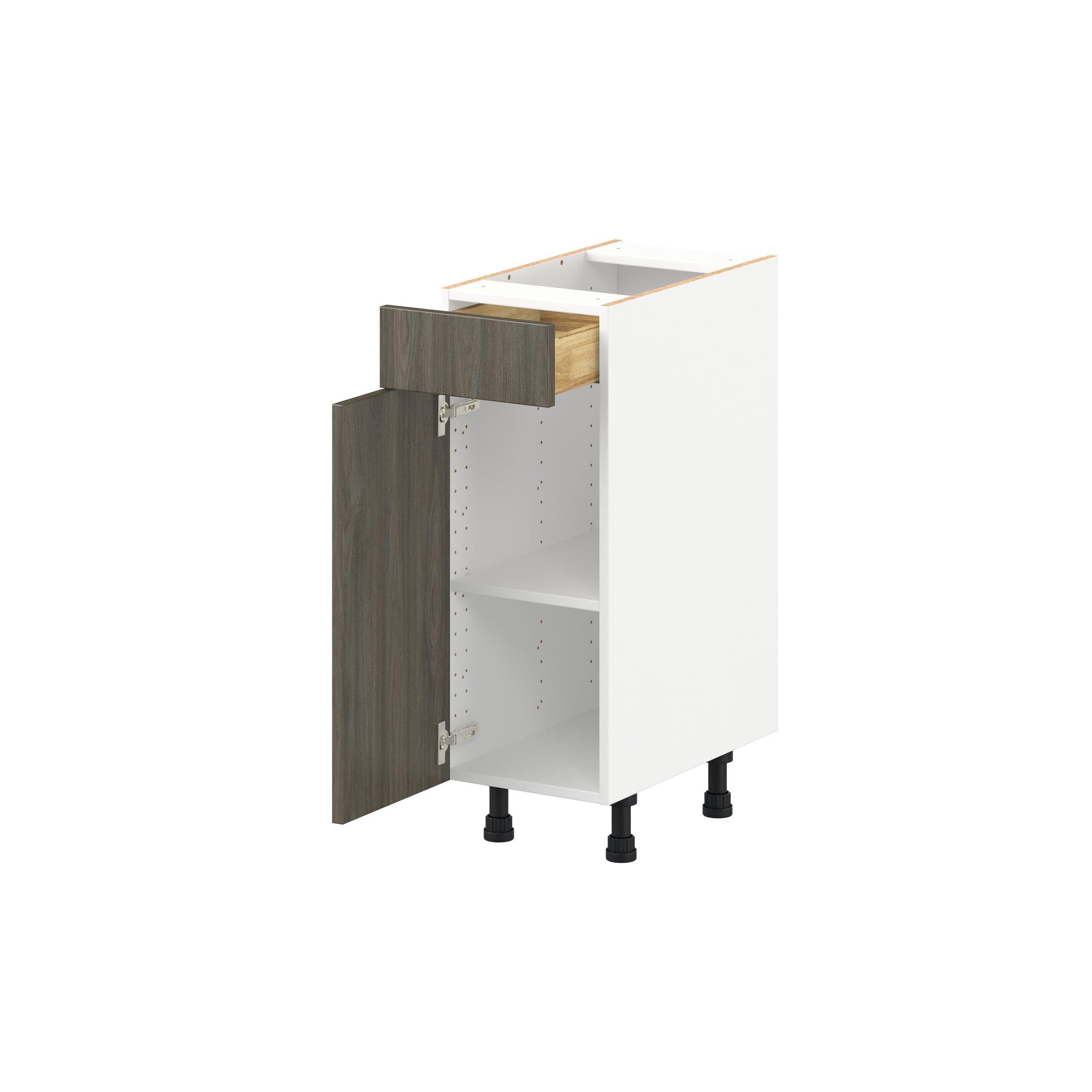 Glenwood 12 in. Burnt Walnut Vanity Door and Drawer Base Cabinet - ADA