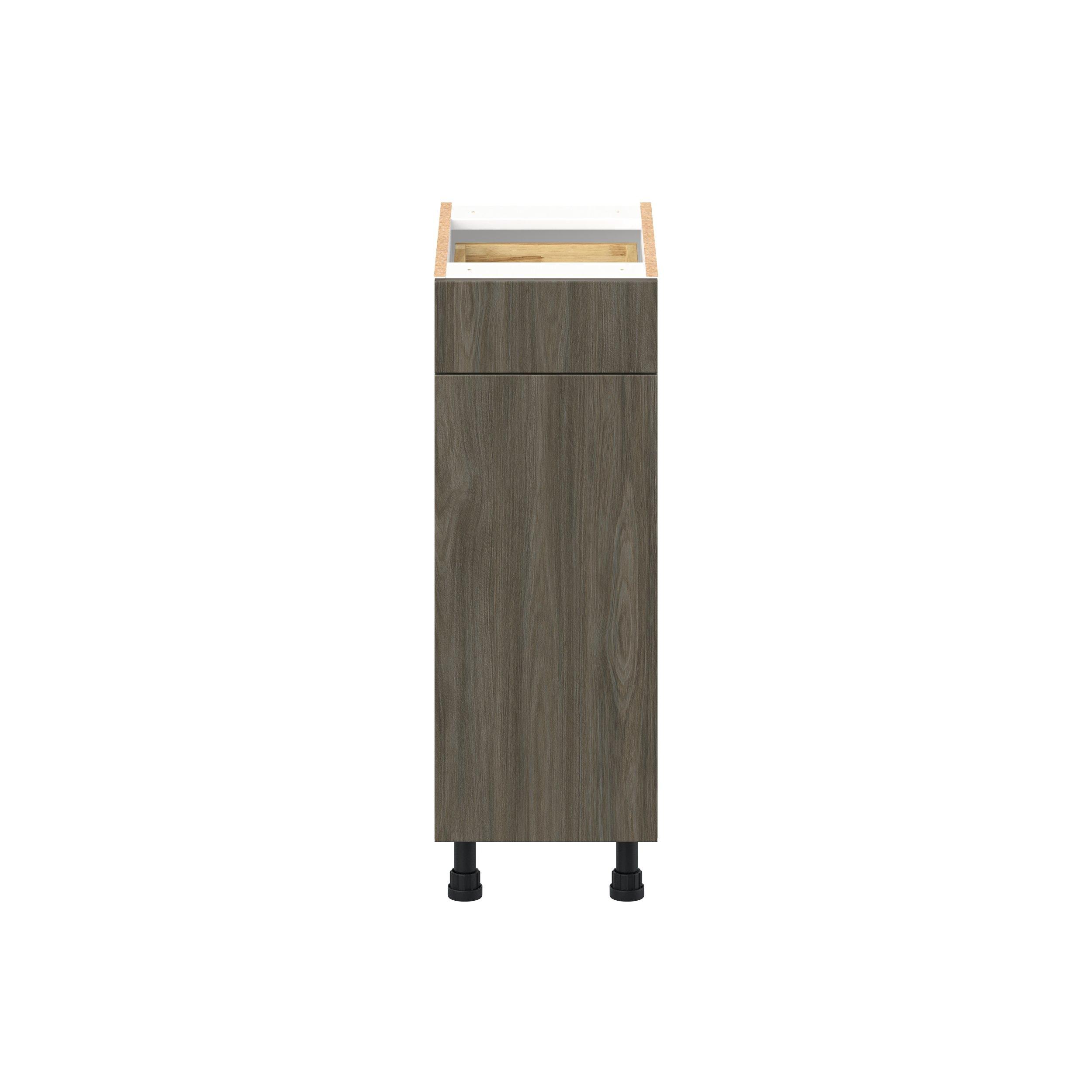 Glenwood 12 in. Burnt Walnut Vanity Door and Drawer Base Cabinet