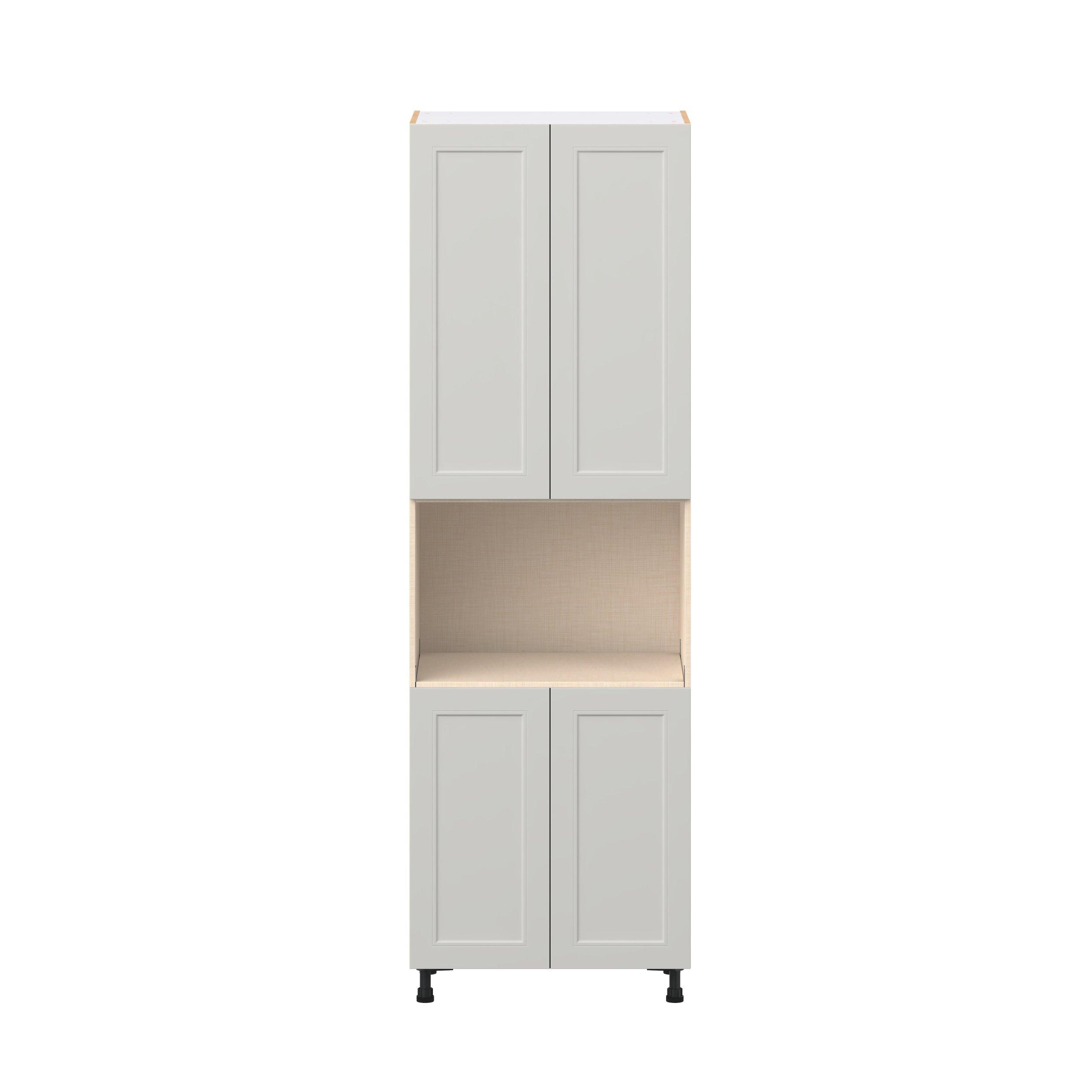 Lenox 30 in. Painted Light Gray Door Microwave Pantry Cabinet
