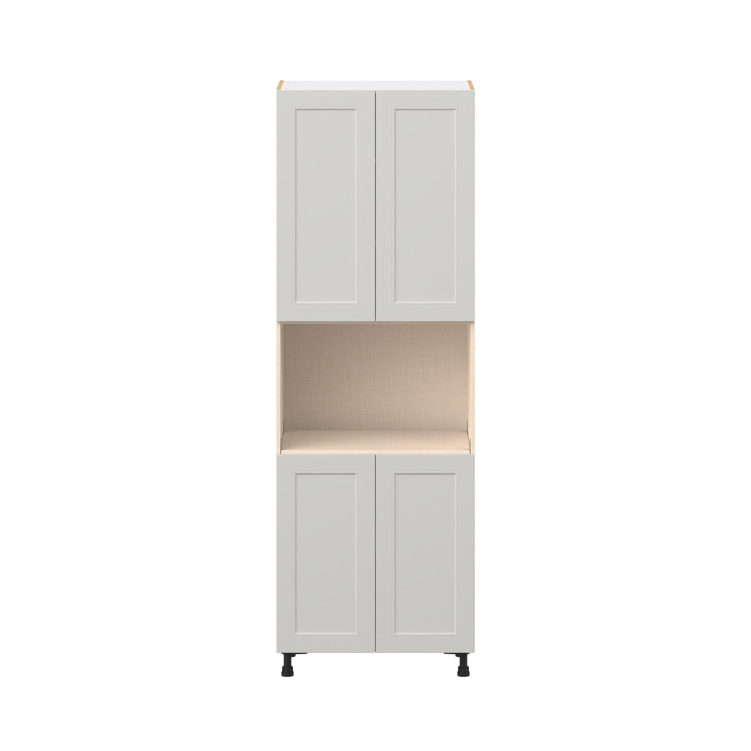 Lenox 30 in. Painted Light Gray Door Microwave Pantry Cabinet