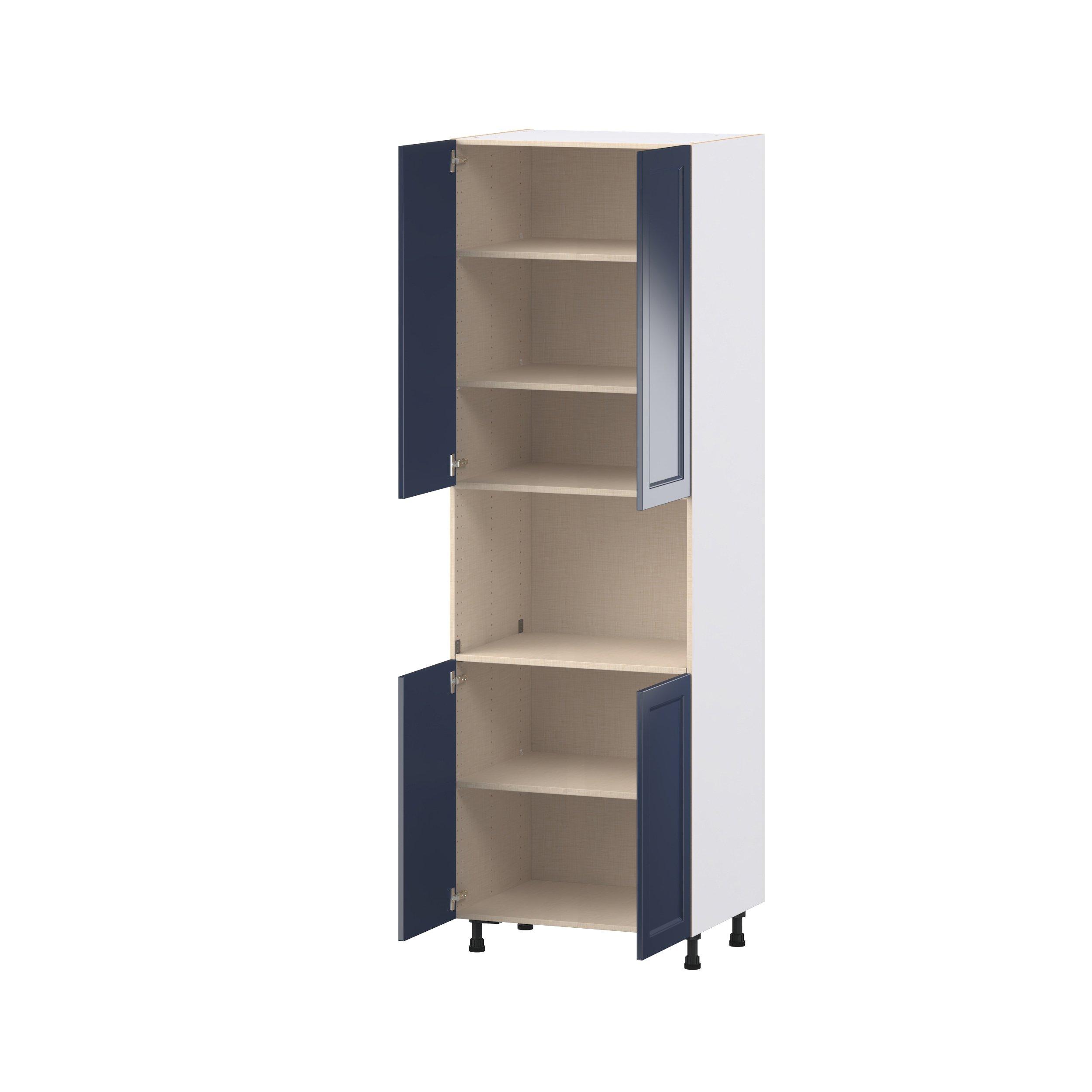 Peachtree 30 in. Painted Midnight Blue Door Microwave Pantry Cabinet