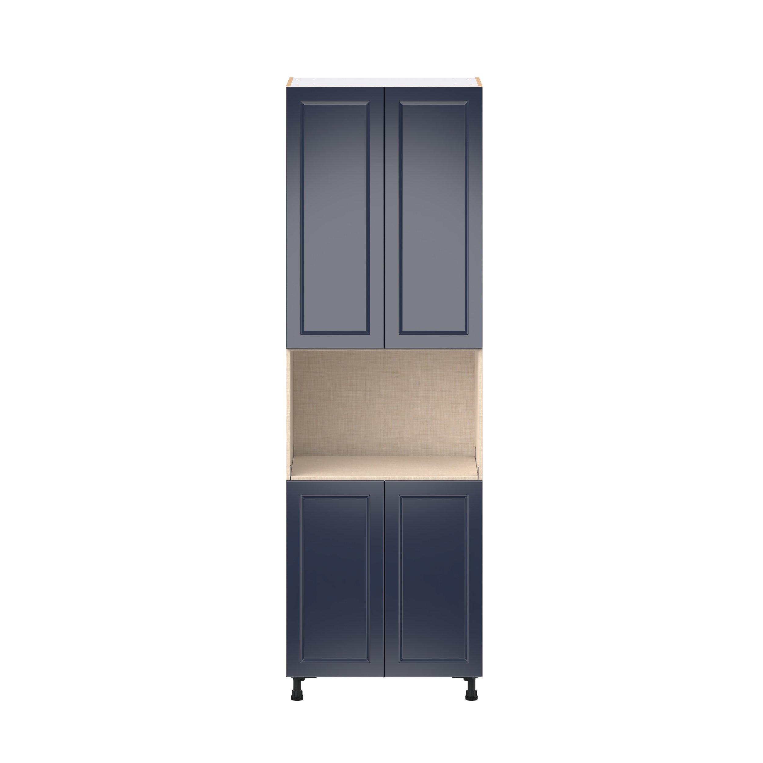 Peachtree 30 in. Painted Midnight Blue Door Microwave Pantry Cabinet