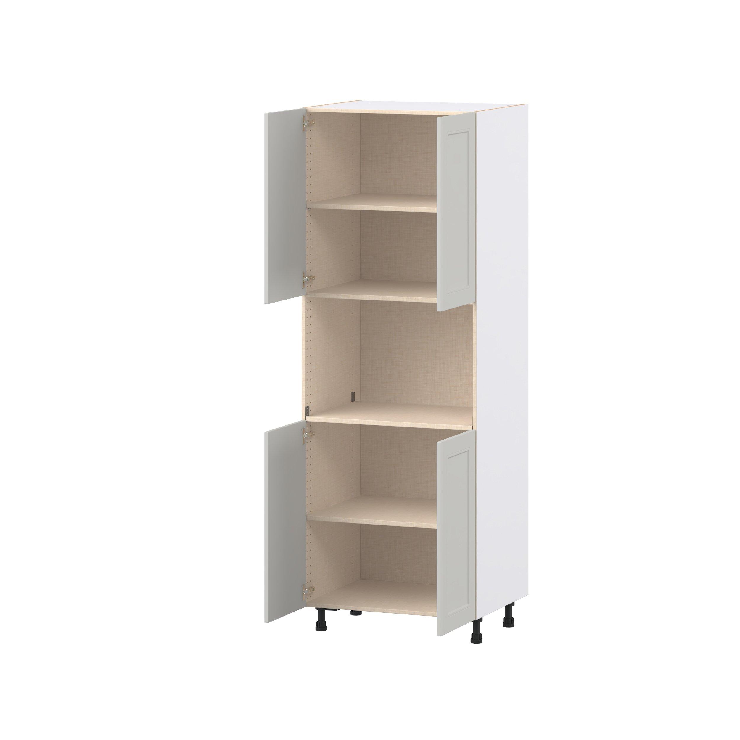 Lenox 30 in. Painted Light Gray Door Microwave Pantry Cabinet