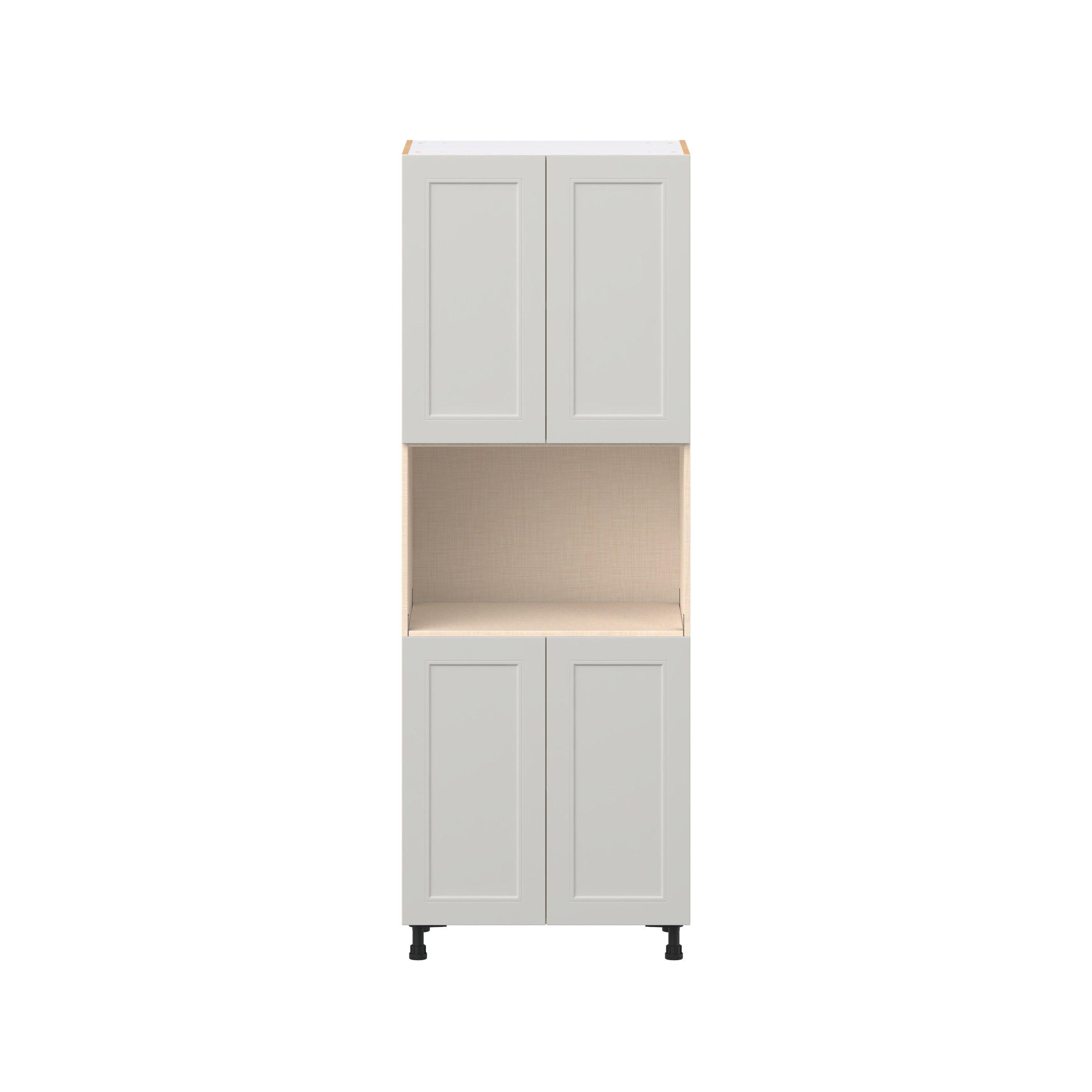 Lenox 30 in. Painted Light Gray Door Microwave Pantry Cabinet