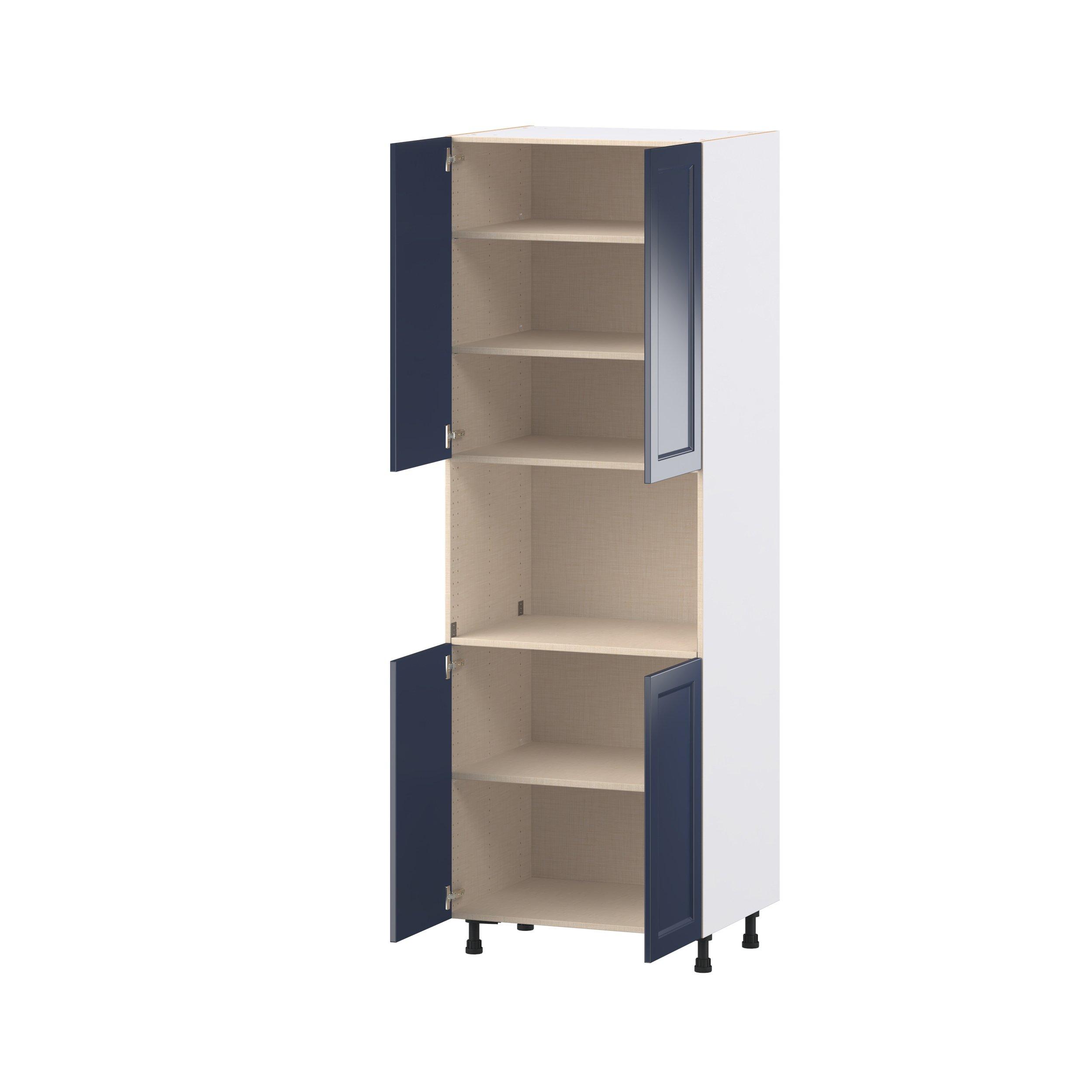 Peachtree 30 in. Painted Midnight Blue Door Microwave Pantry Cabinet