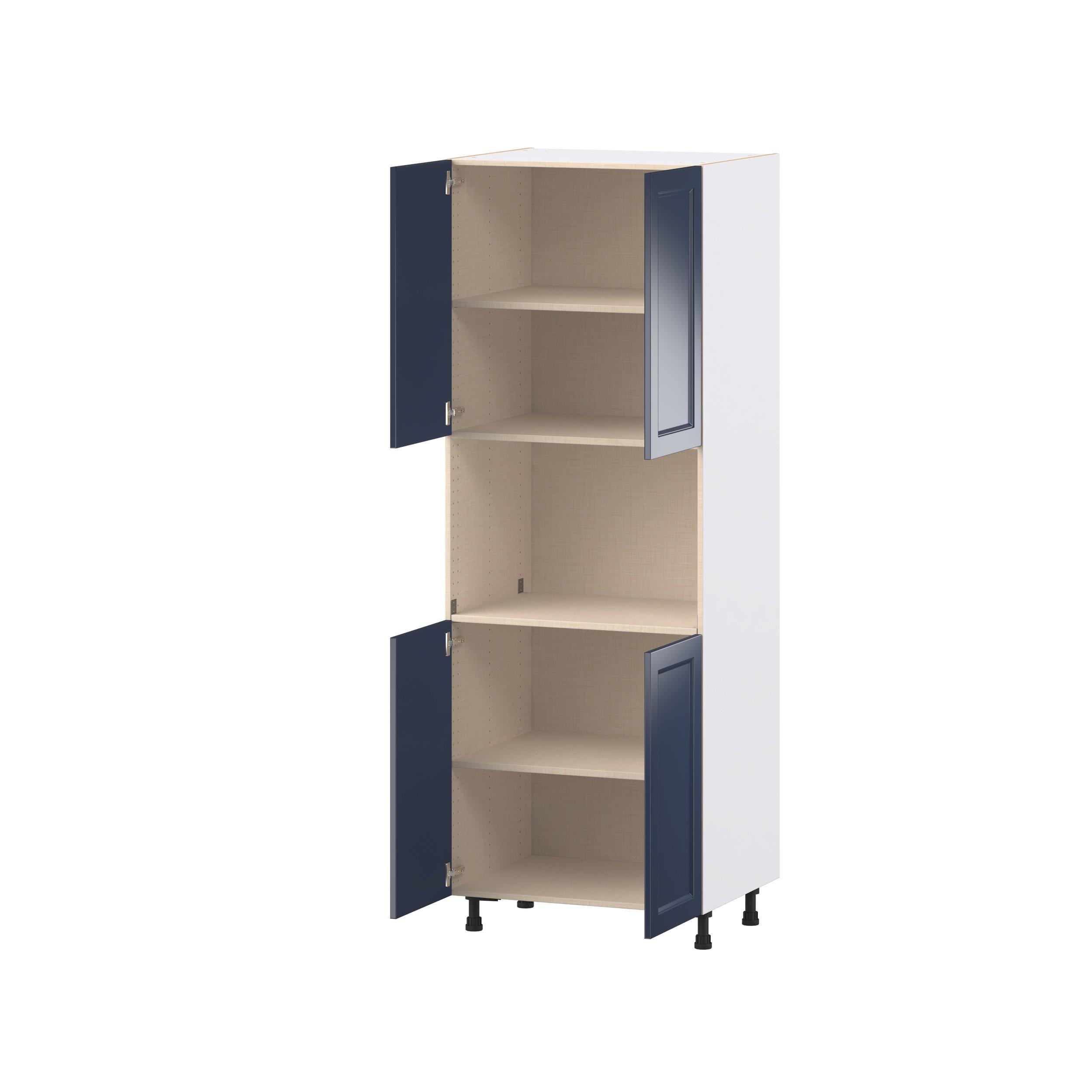 Peachtree 30 in. Painted Midnight Blue Door Microwave Pantry Cabinet