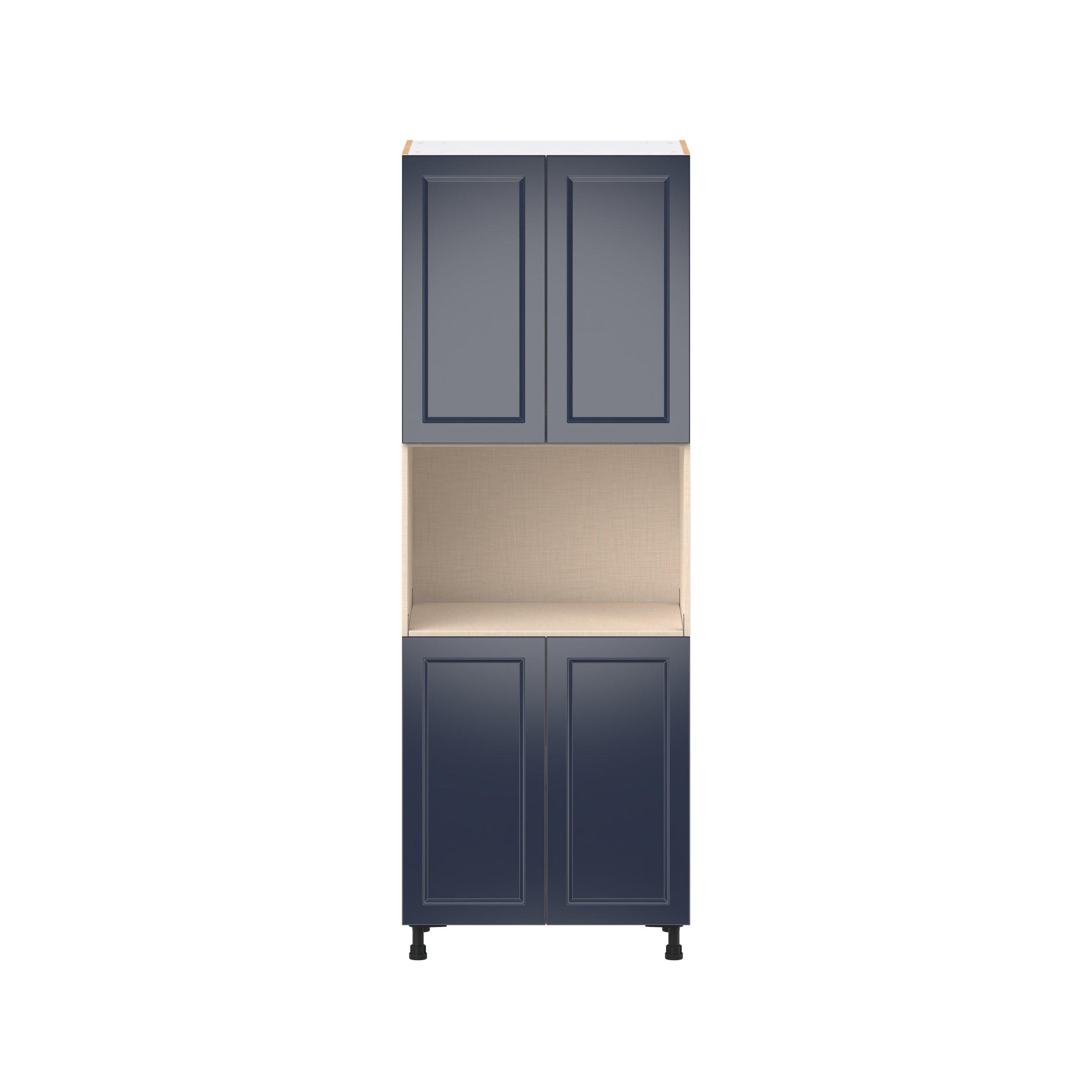 Peachtree 30 in. Painted Midnight Blue Door Microwave Pantry Cabinet