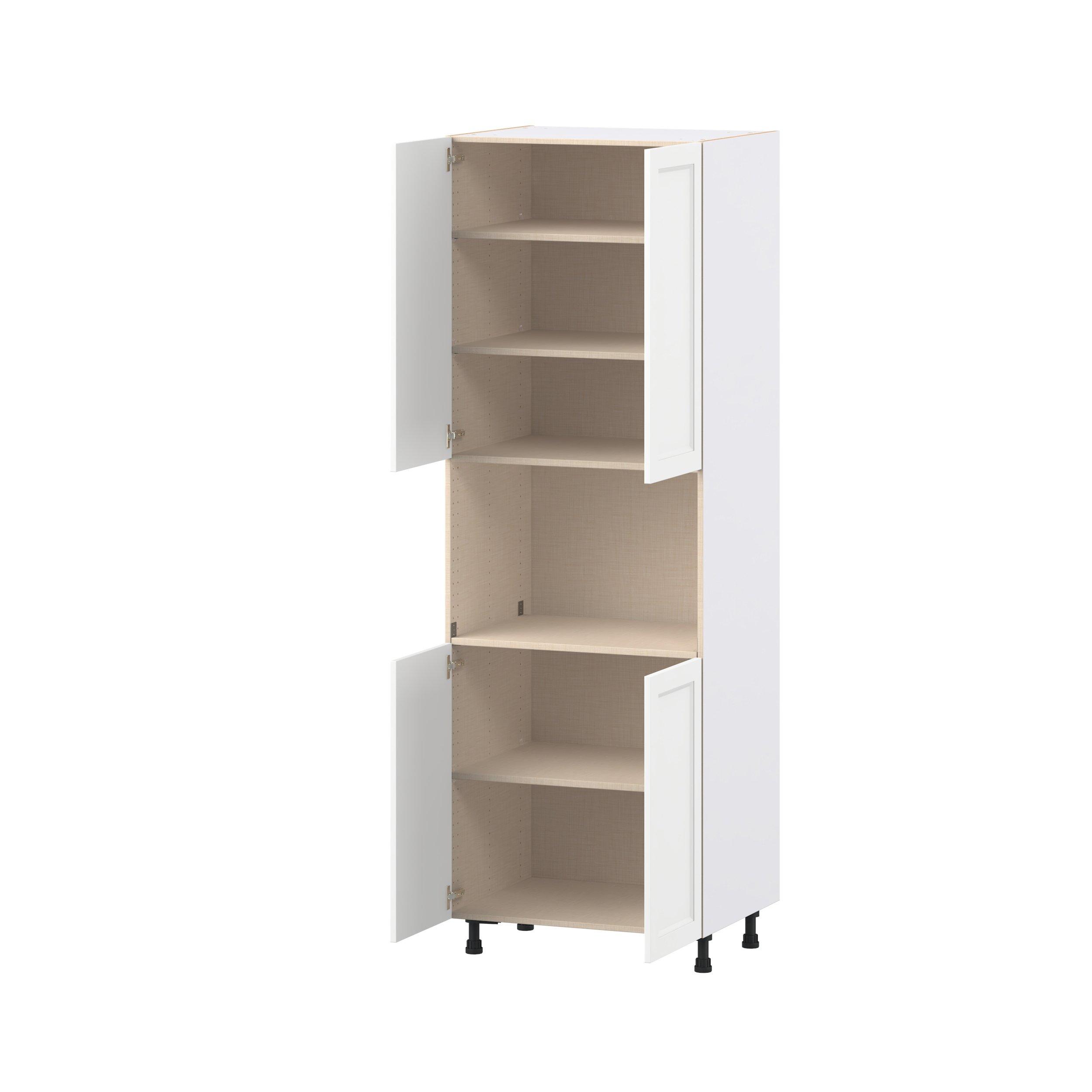 Peachtree 30 in. Painted Bright White Door Microwave Pantry Cabinet
