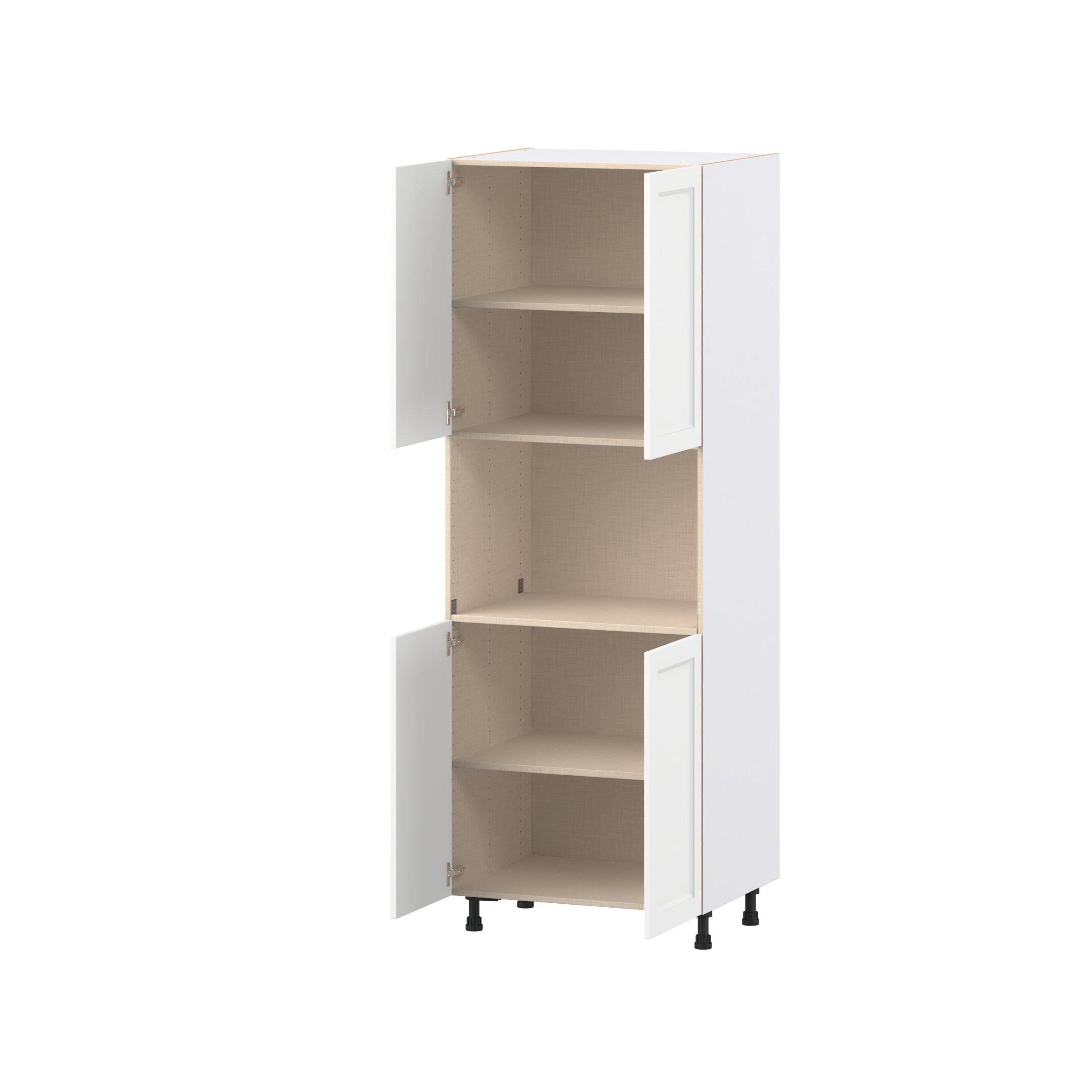 Peachtree 30 in. Painted Bright White Door Microwave Pantry Cabinet