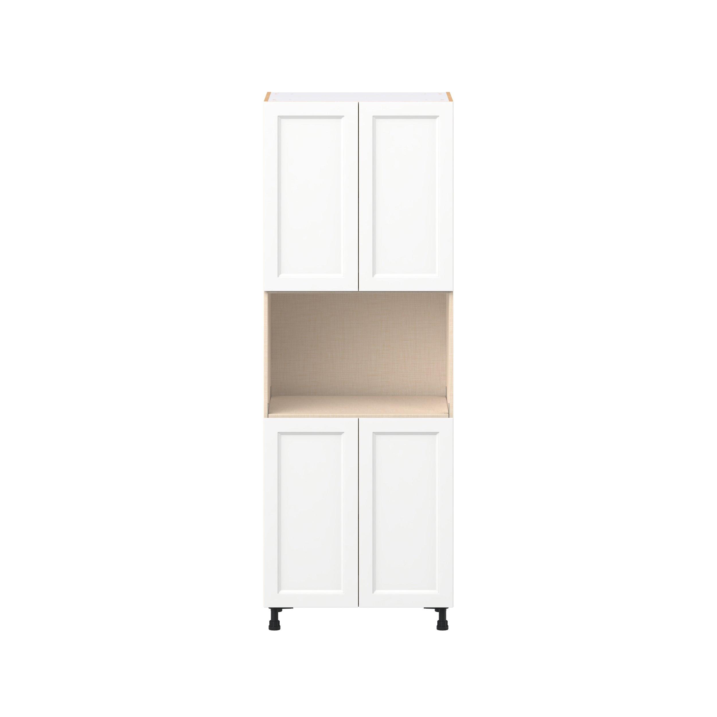 Peachtree 30 in. Painted Bright White Door Microwave Pantry Cabinet