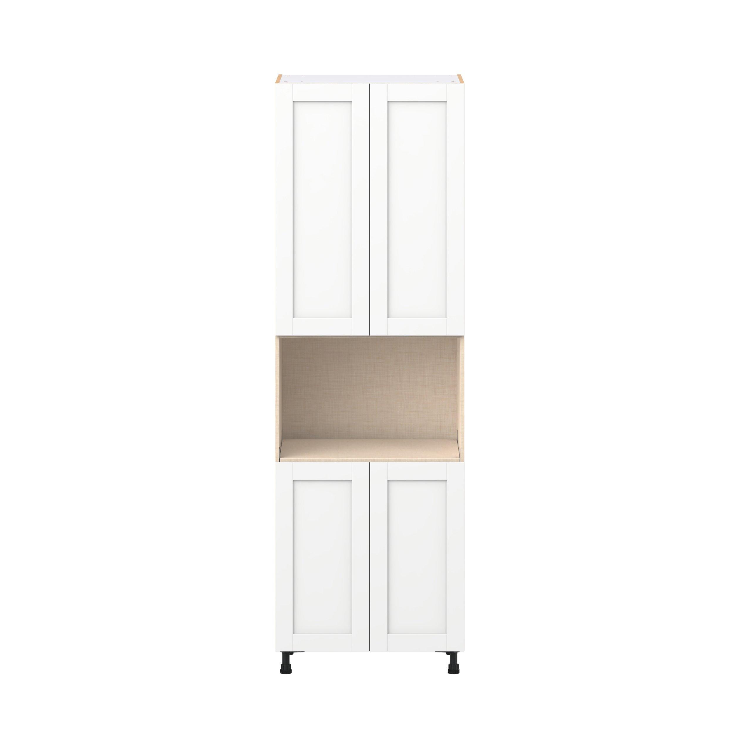 Summerhill 30 in. Bright White Door Microwave Pantry Cabinet