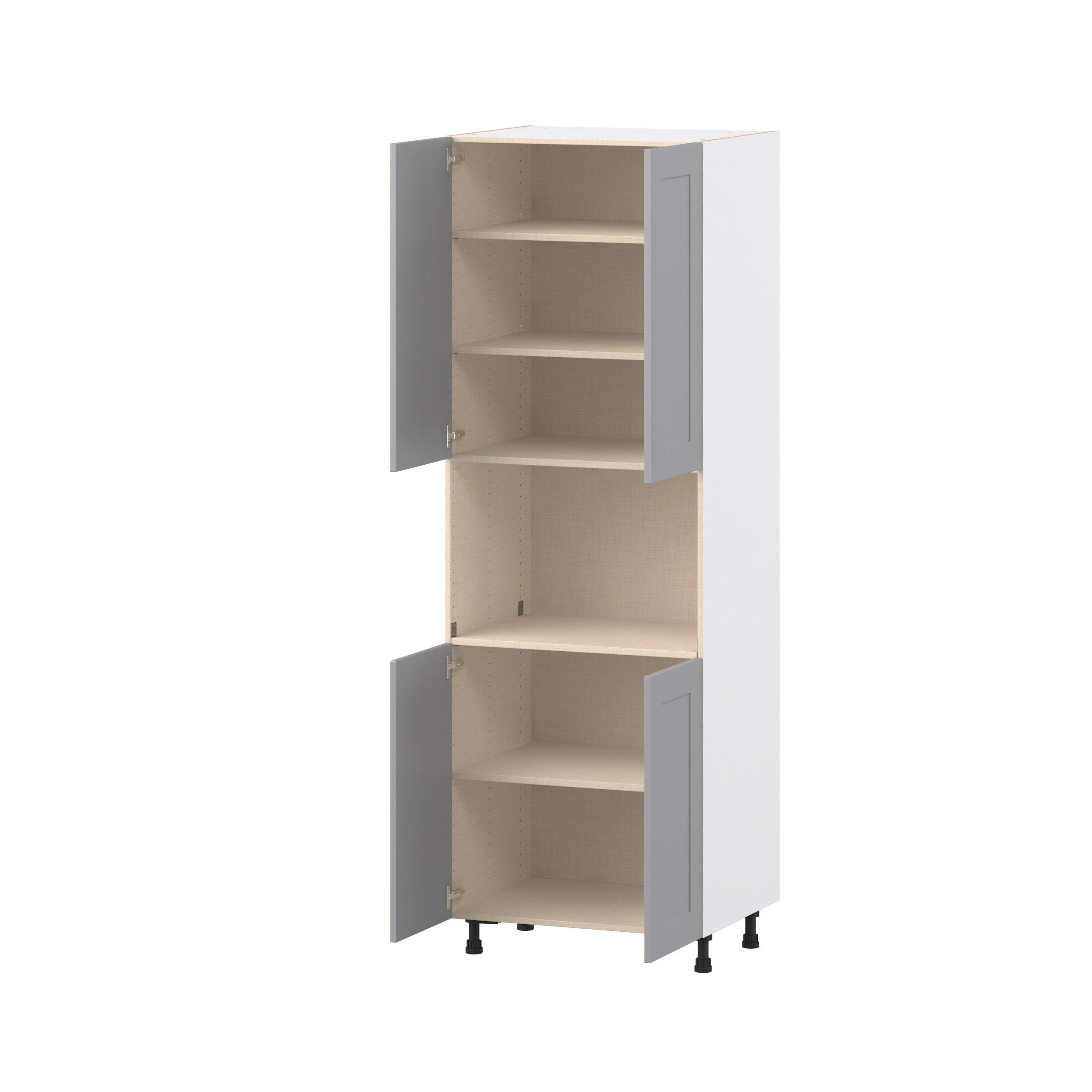 Candler 30 in. Painted Slate Gray Door Microwave Pantry Cabinet