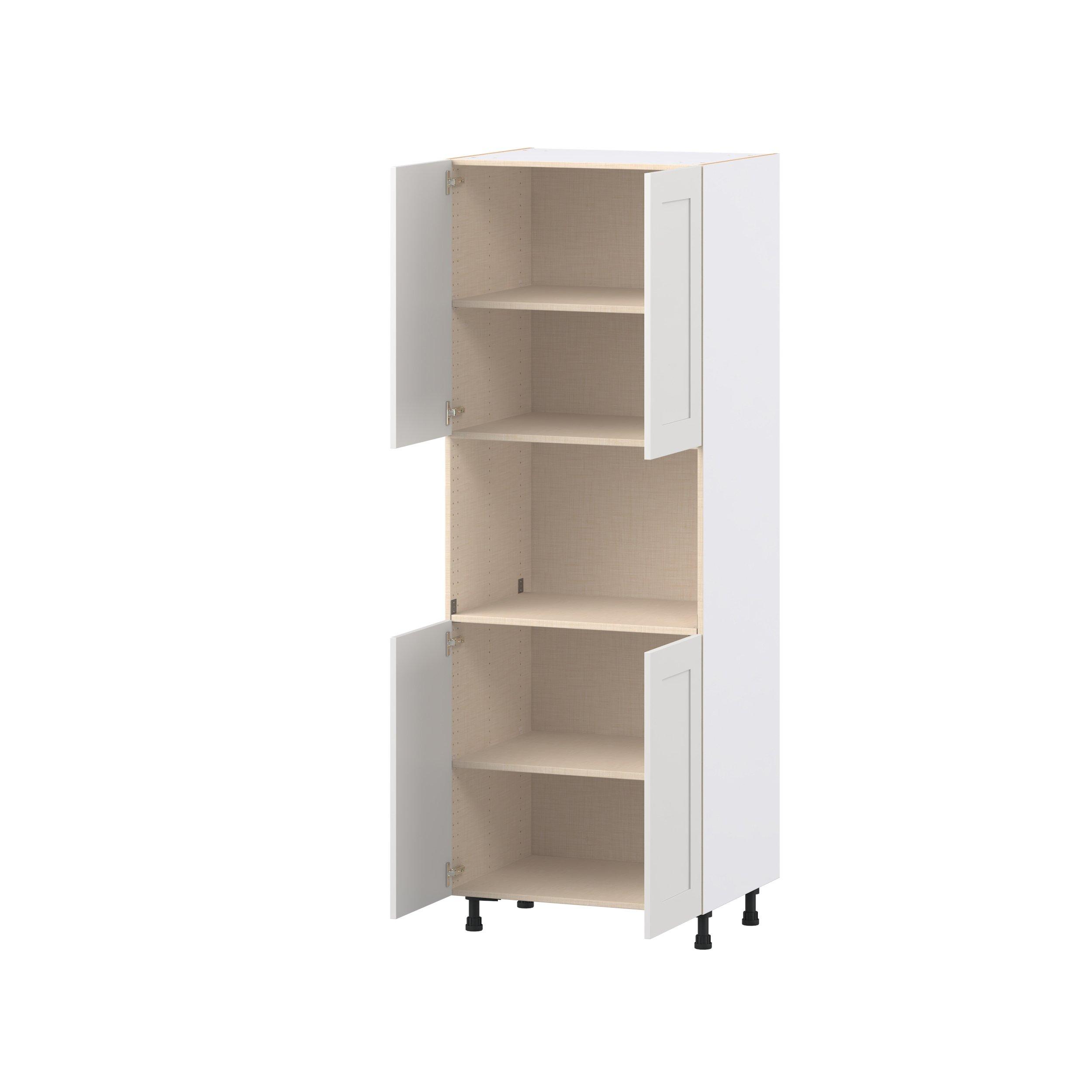 Candler 30 in. Painted Warm White Door Microwave Pantry Cabinet