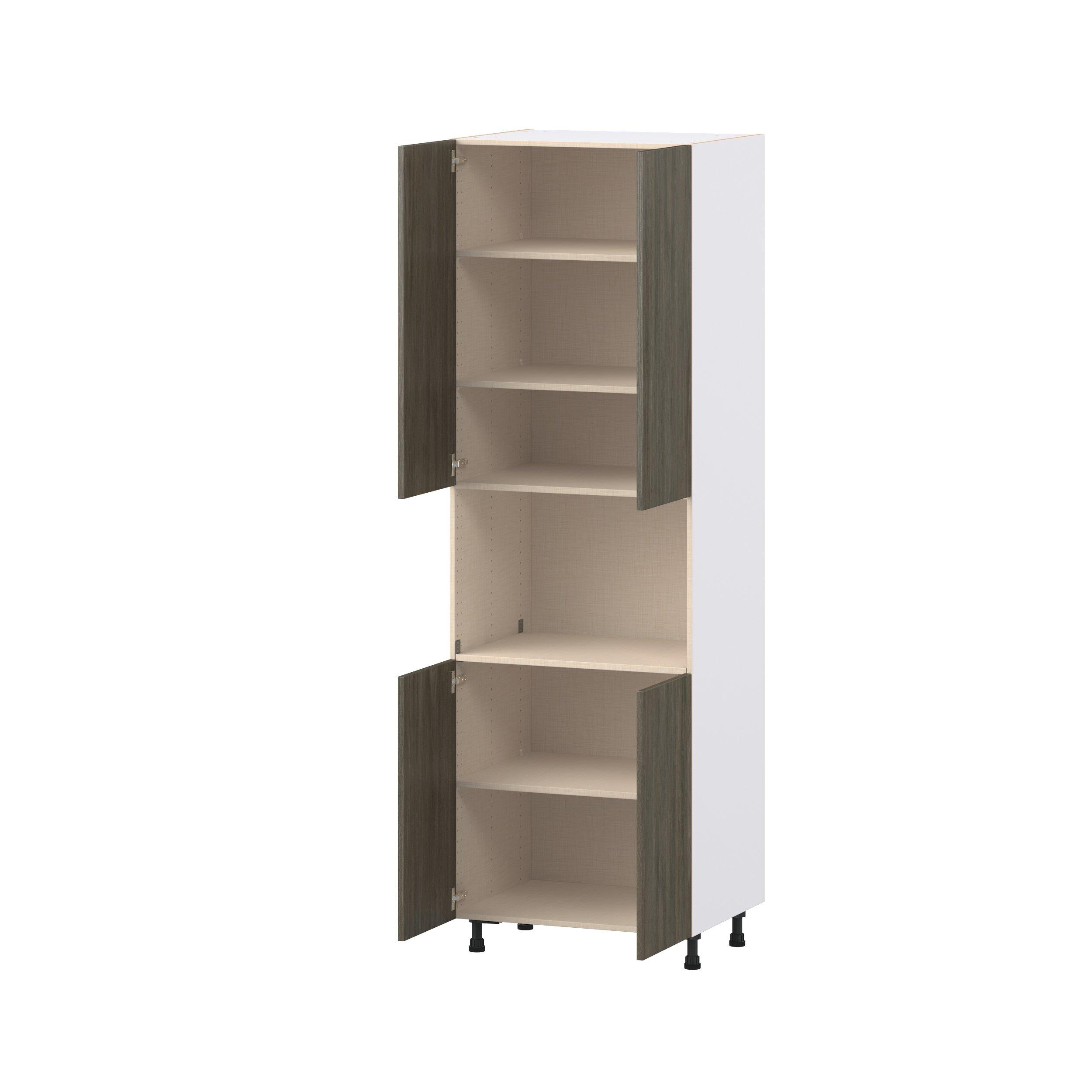 Glenwood 30 in. Burnt Walnut Door Microwave Pantry Cabinet