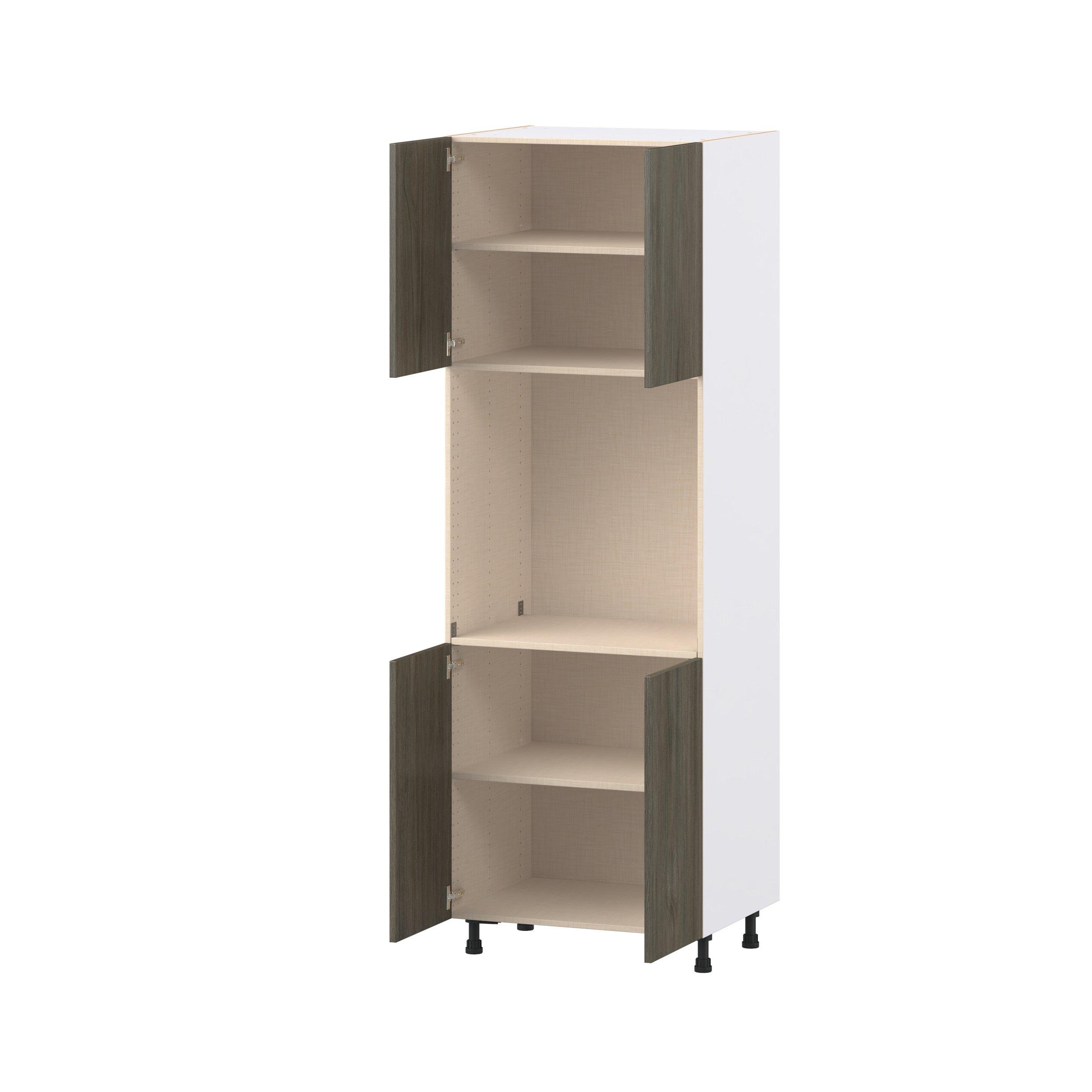 Glenwood 30 in. Burnt Walnut Door Single Oven Pantry Cabinet