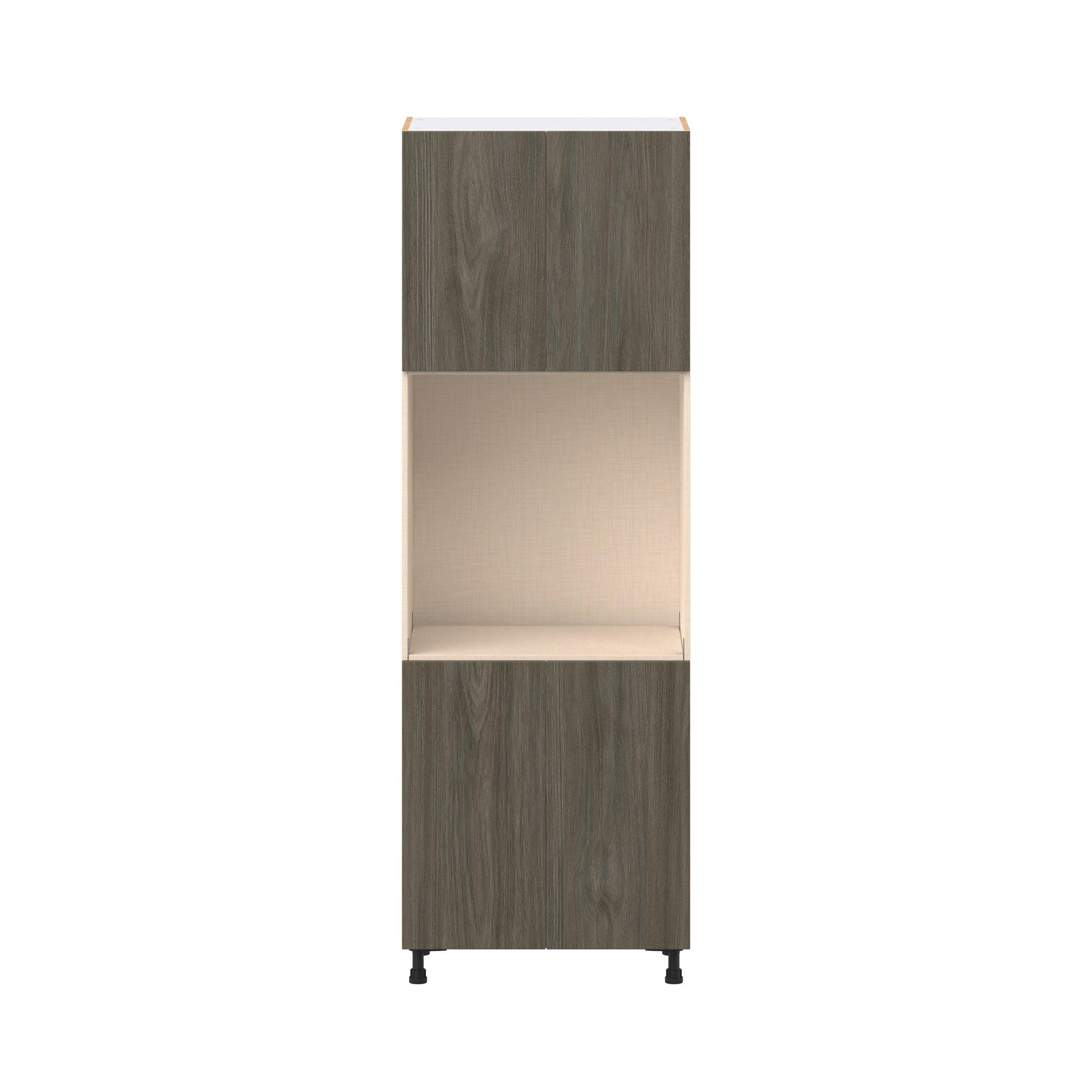 Glenwood 30 in. Burnt Walnut Door Single Oven Pantry Cabinet