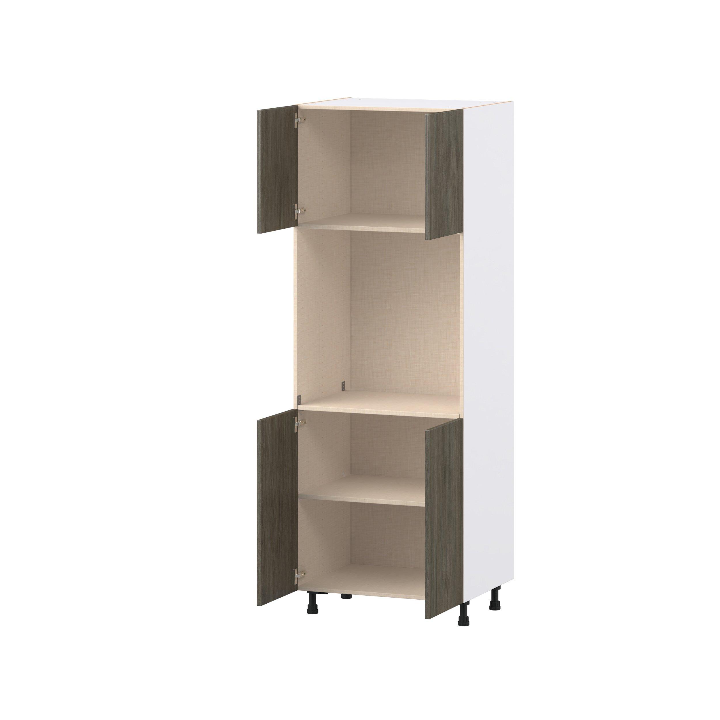 Glenwood 30 in. Burnt Walnut Door Single Oven Pantry Cabinet