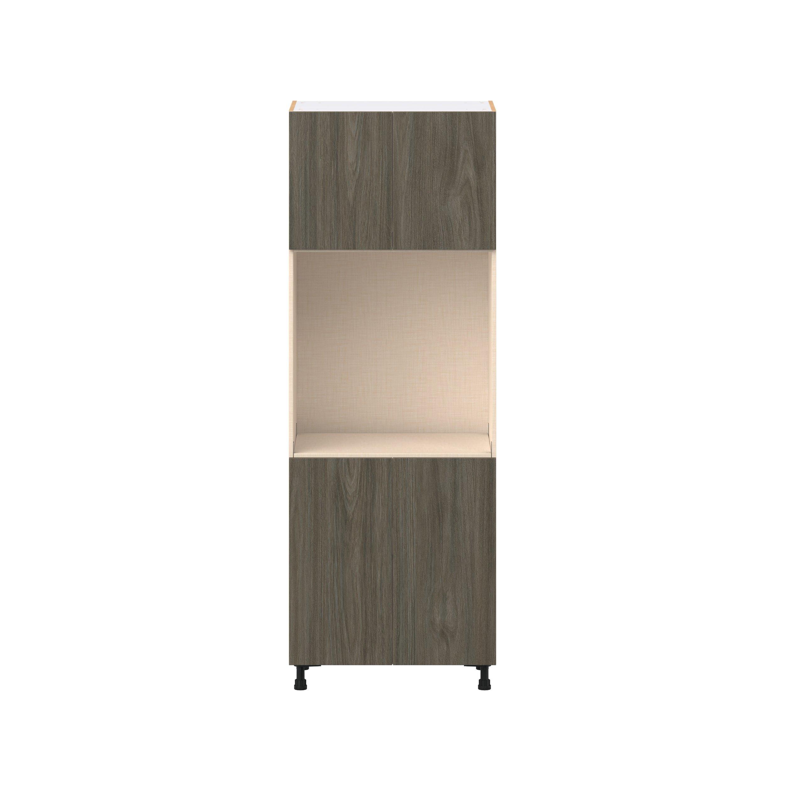 Glenwood 30 in. Burnt Walnut Door Single Oven Pantry Cabinet