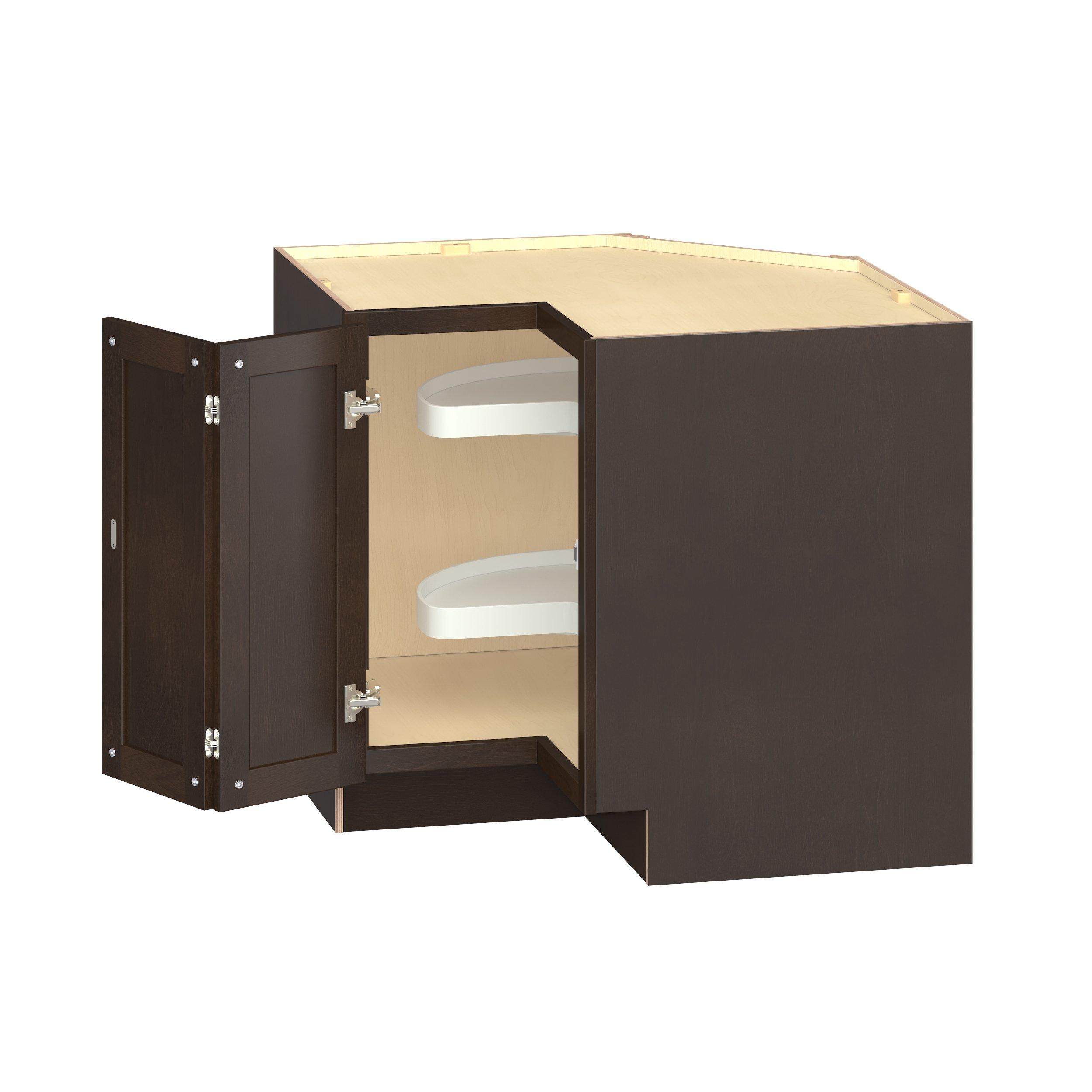 Baxley 12 in. Stained Cocoa Lazy Susan Corner Base Cabinet - ADA