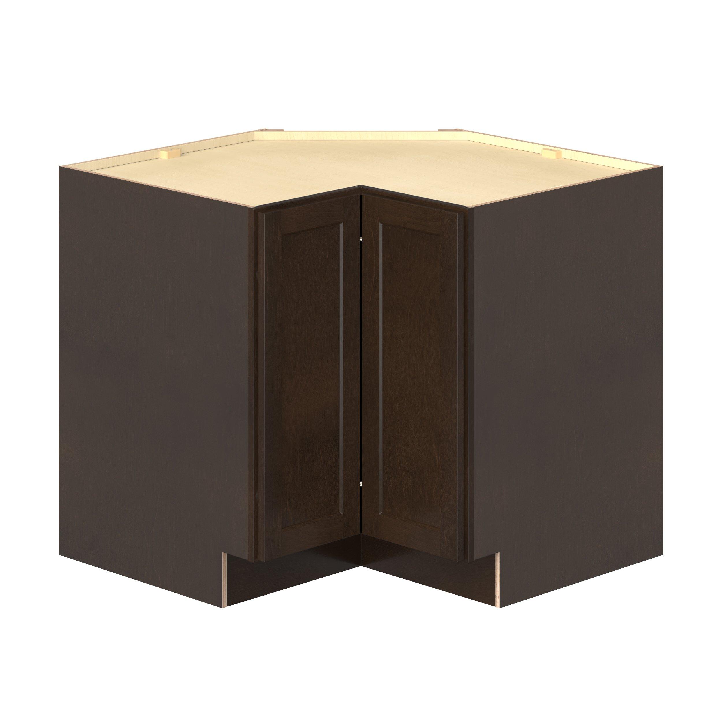 Baxley 12 in. Stained Cocoa Lazy Susan Corner Base Cabinet - ADA