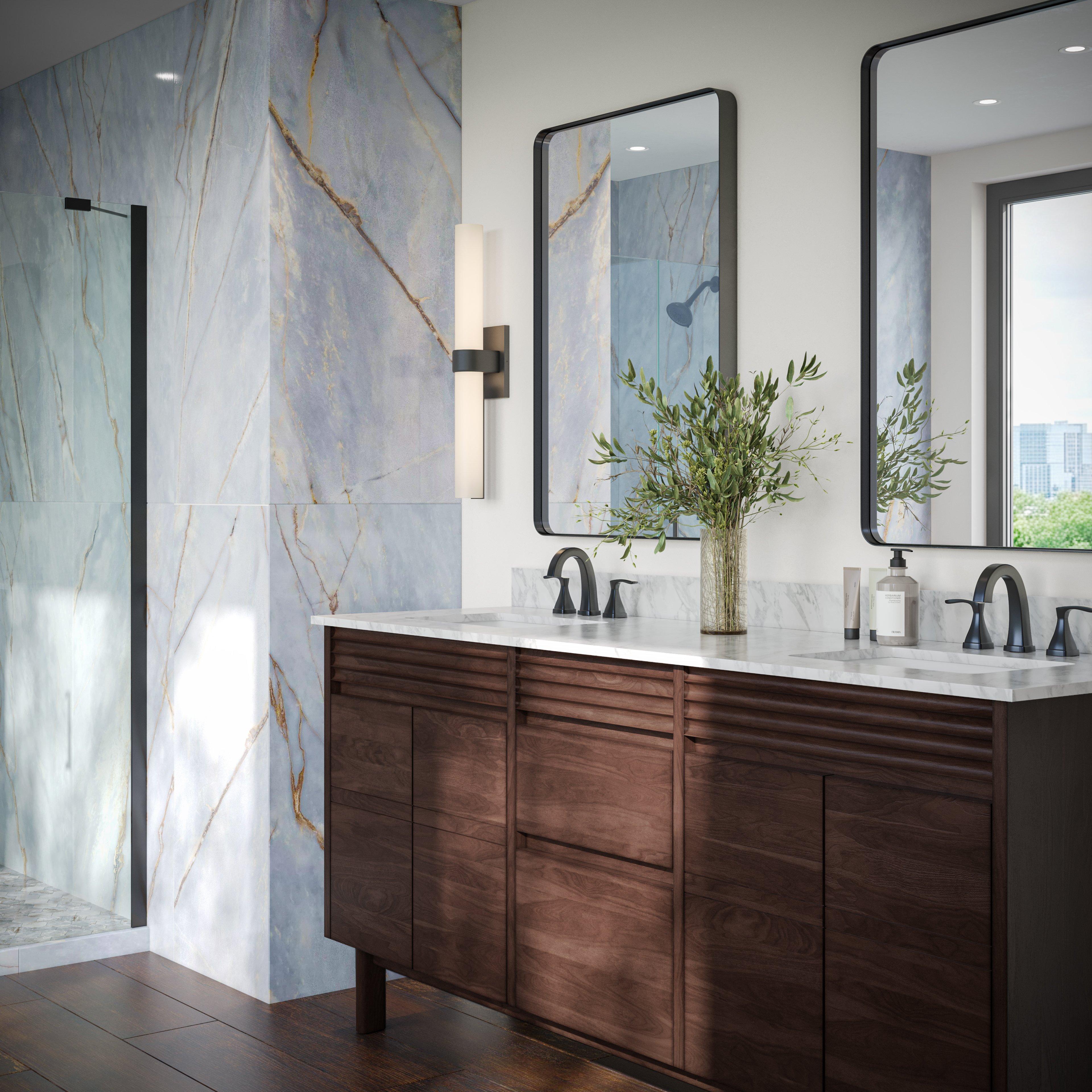 Fleur Matte Black Tub and Shower Combination