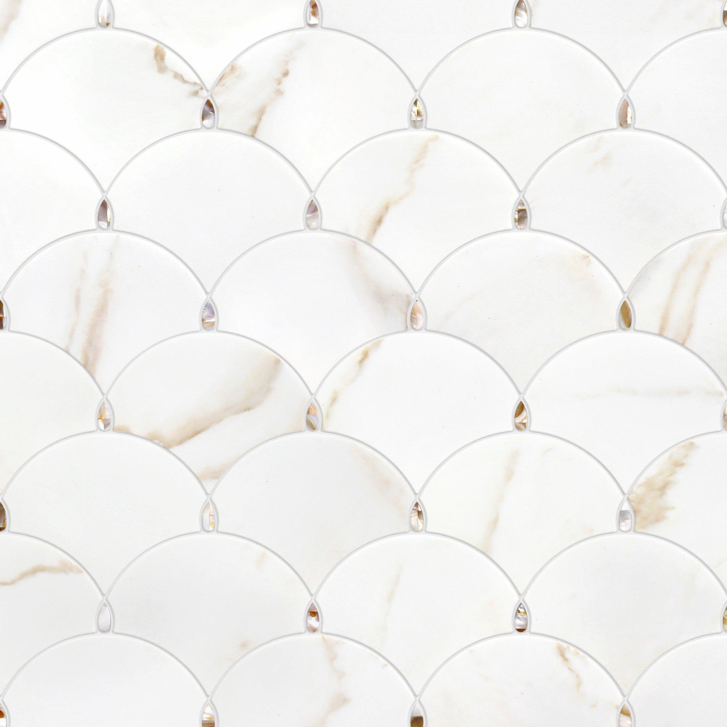 Amelia Mother of Pearl Recycled Glass Mosaic