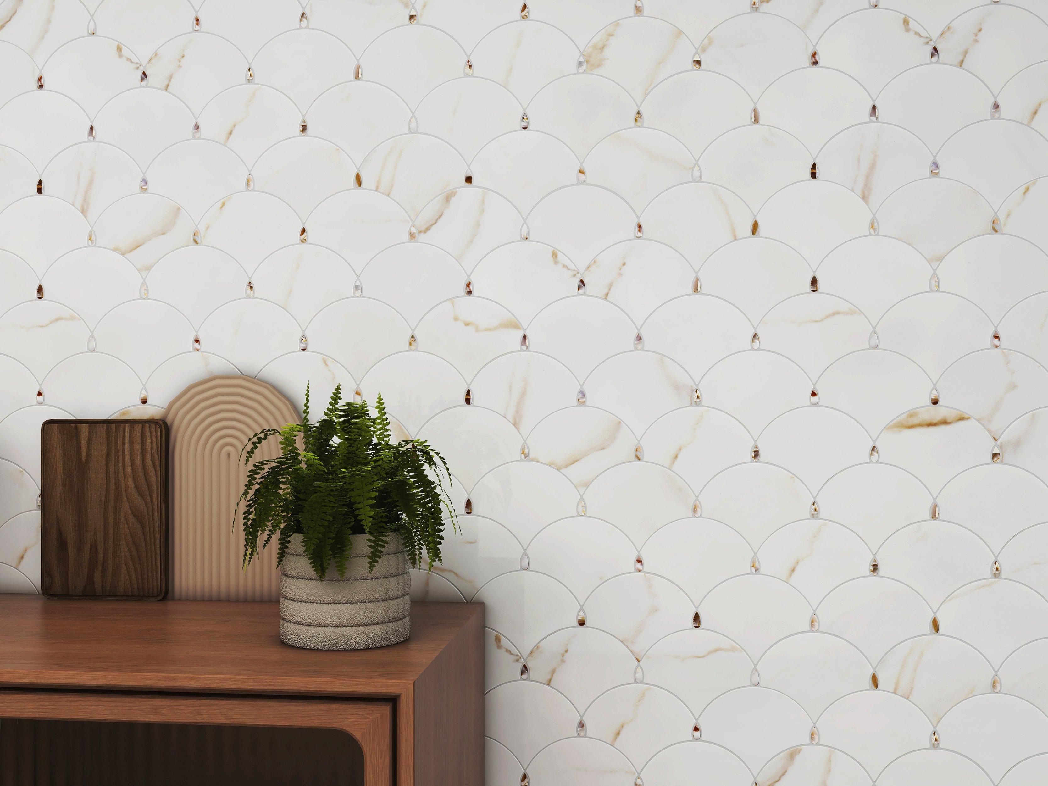 Amelia Mother of Pearl Recycled Glass Mosaic