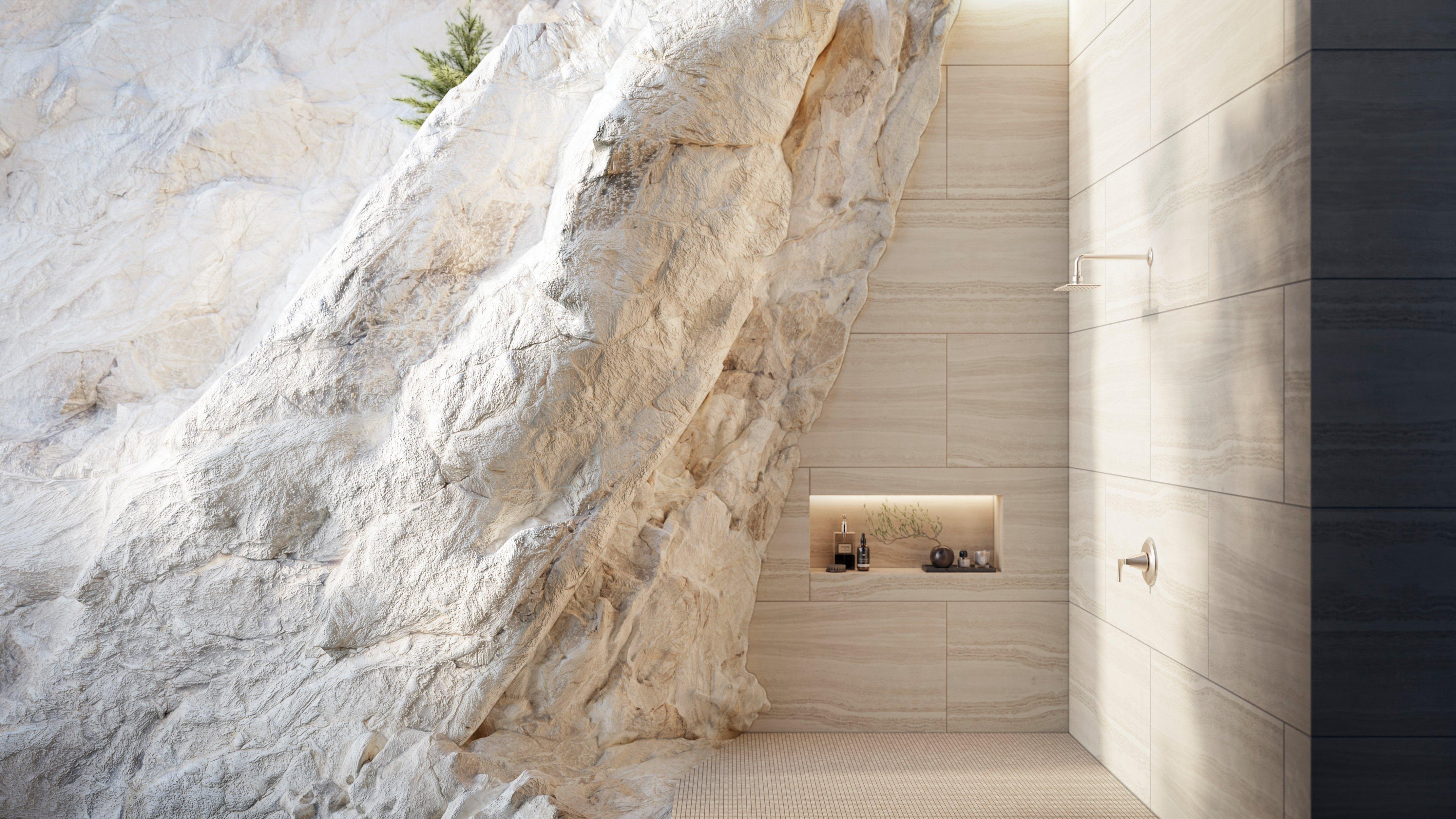 Crema Velluto Pixel Marble Mosaic