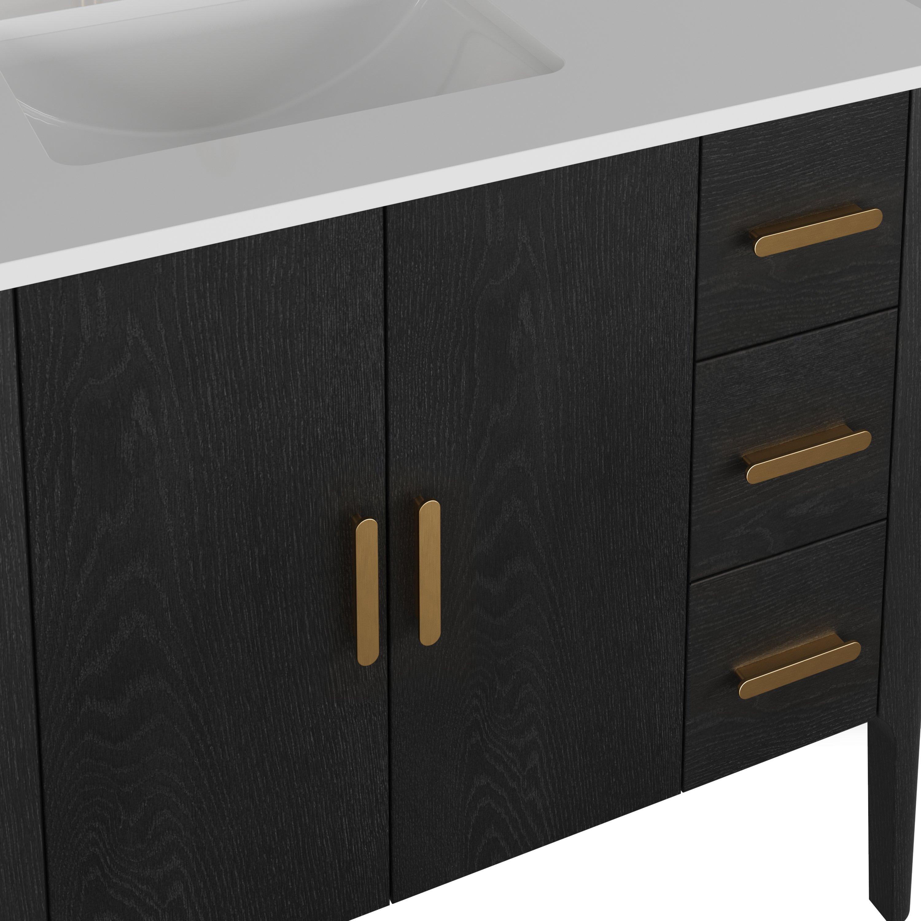 Aspen 49 in. Black Vanity with Quartz Top