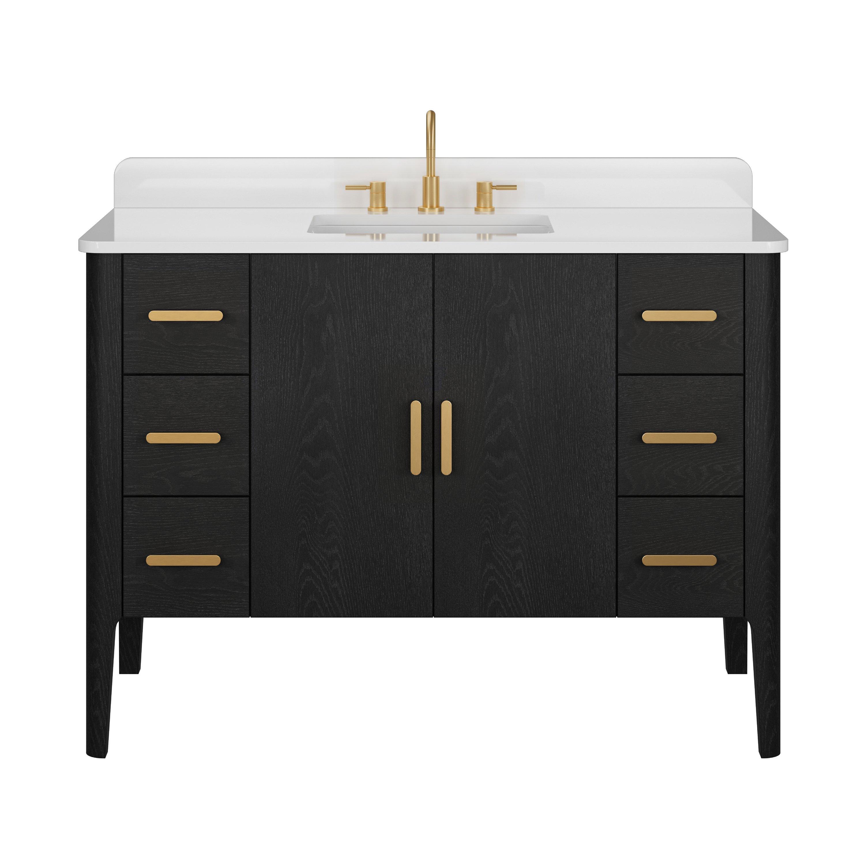 Aspen 49 in. Black Vanity with Quartz Top