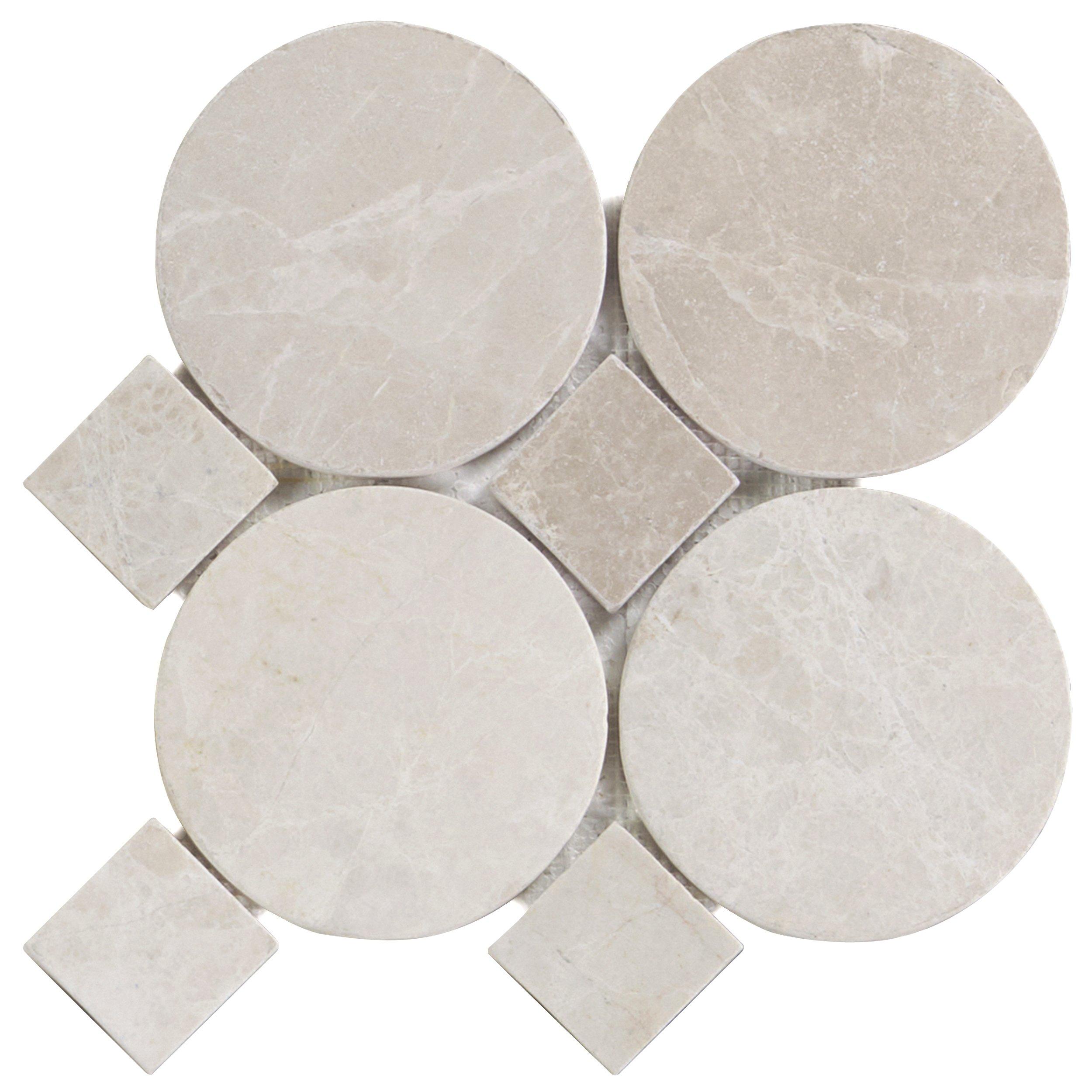 Botticino Maverick Tumbled Marble Mosaic